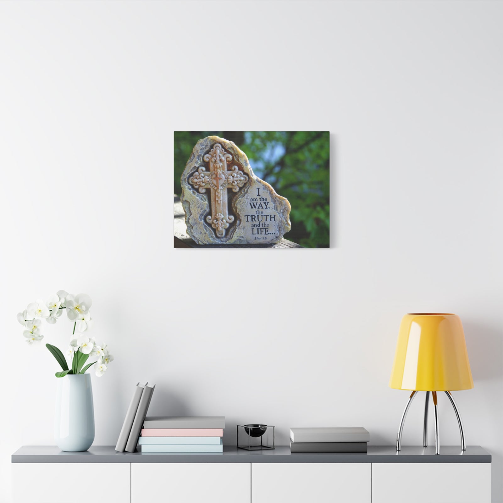 Scripture Canvas I Am The Way John 14:6 Christian Wall Art Bible Verse Print Ready to Hang-Express Your Love Gifts