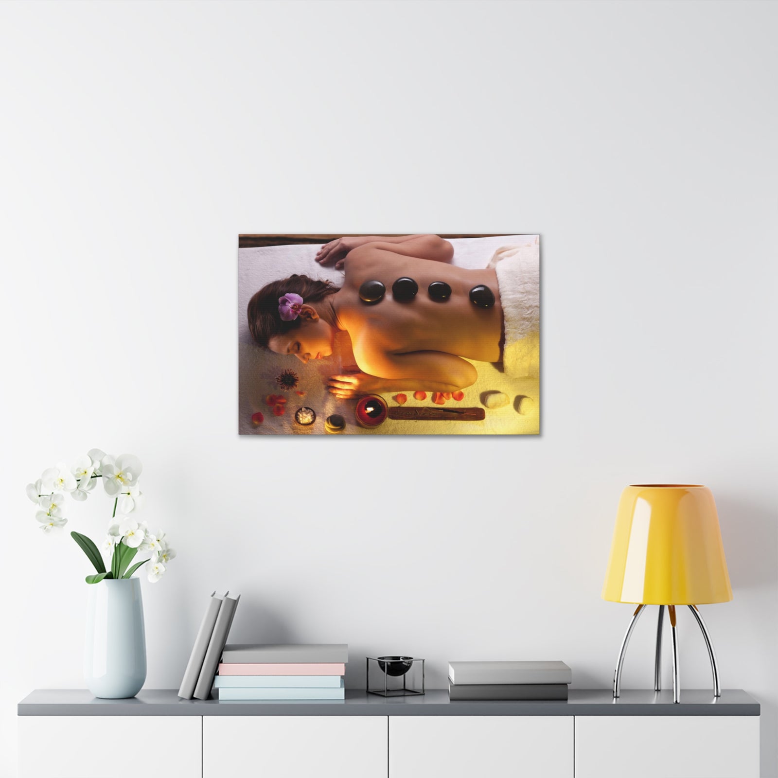 Woman Getting Spa Forest Floral Nature Photography Canvas Wall Art for Home Decor Ready-to-Hang-Express Your Love Gifts