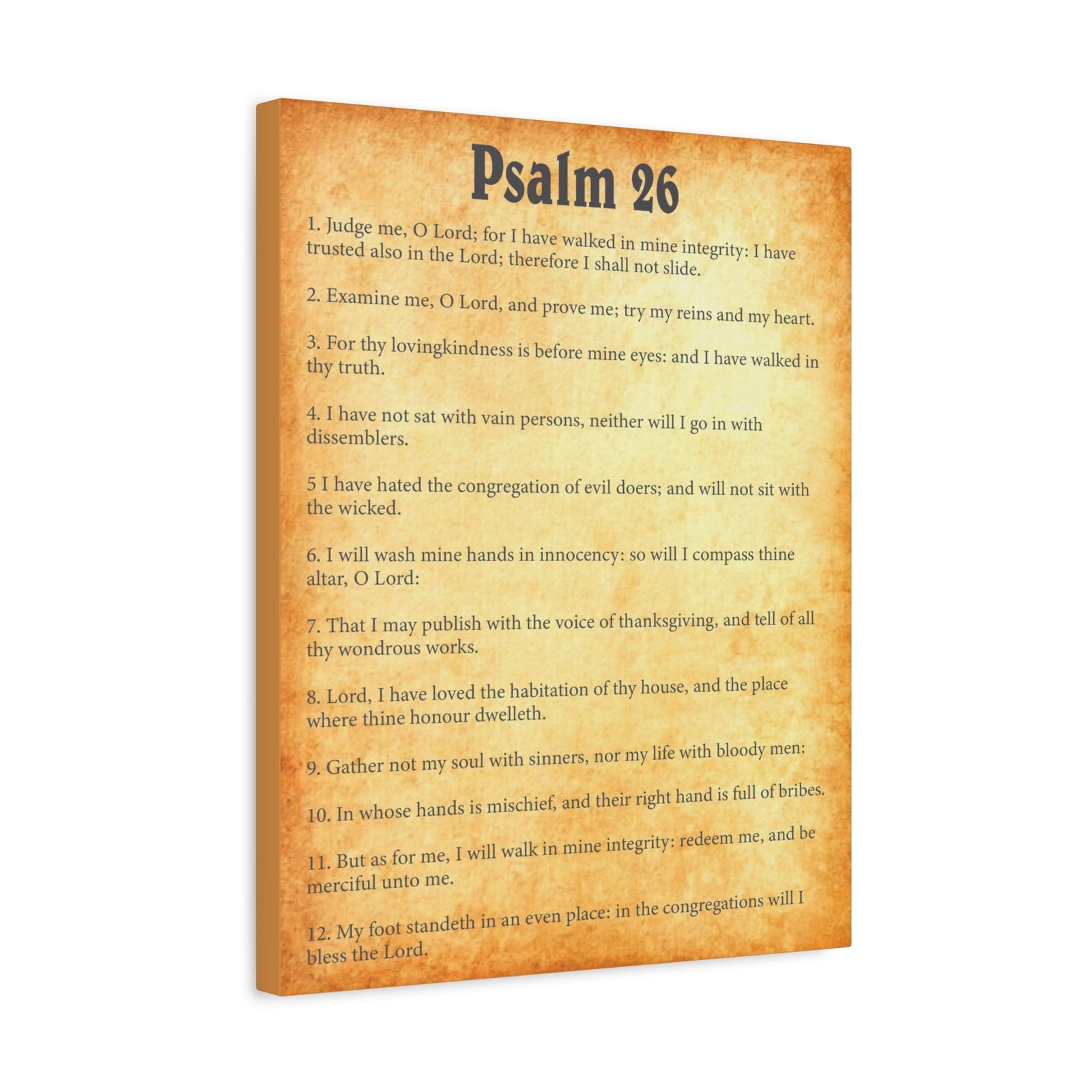 Scripture Walls Psalm 26 Gold Bible Chapter Canvas Christian Wall Art Ready to Hang-Express Your Love Gifts