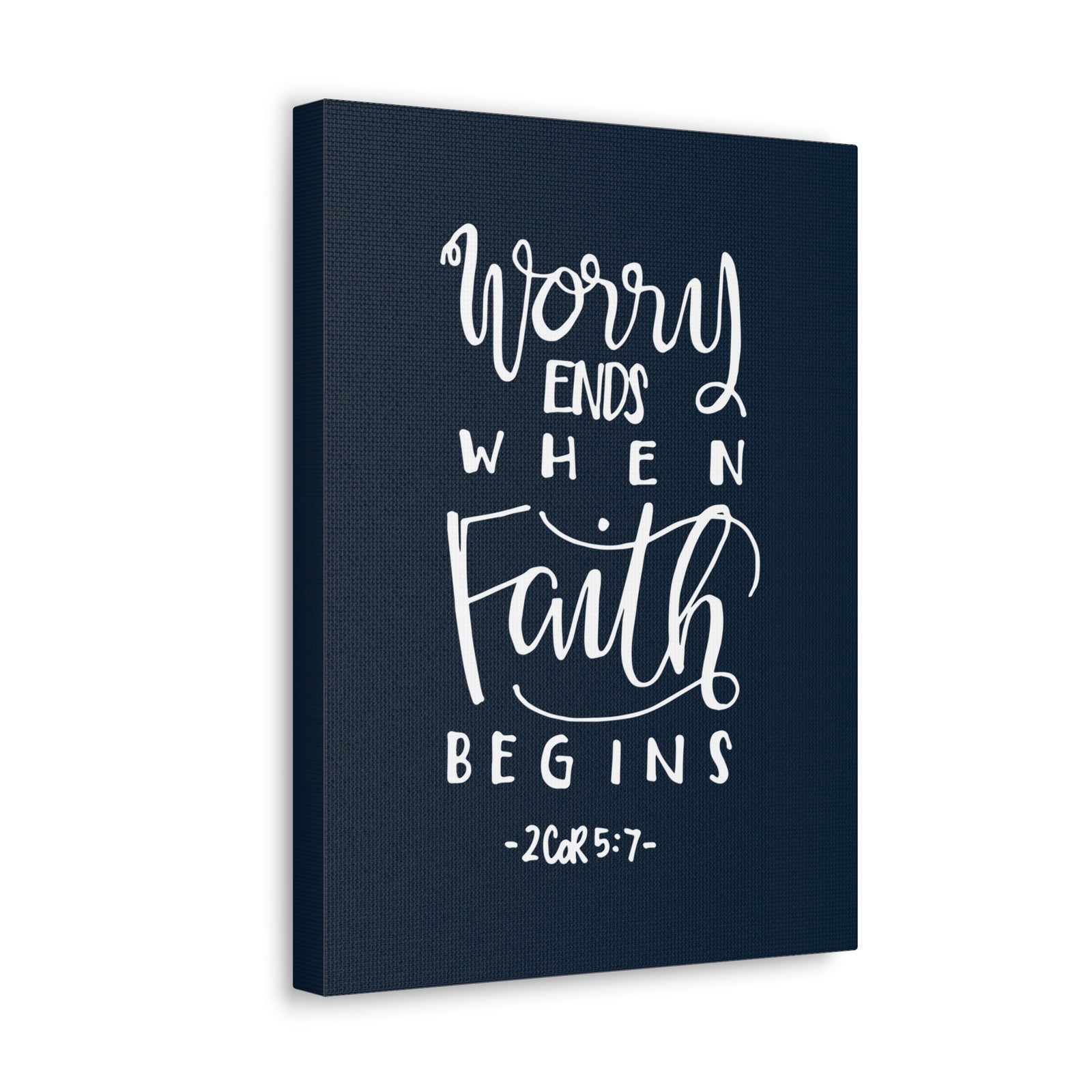 Scripture Walls Worry Ends When Faith 2 Corinthians 5:7 Bible Verse Canvas Christian Wall Art Ready To Hang-Express Your Love Gifts