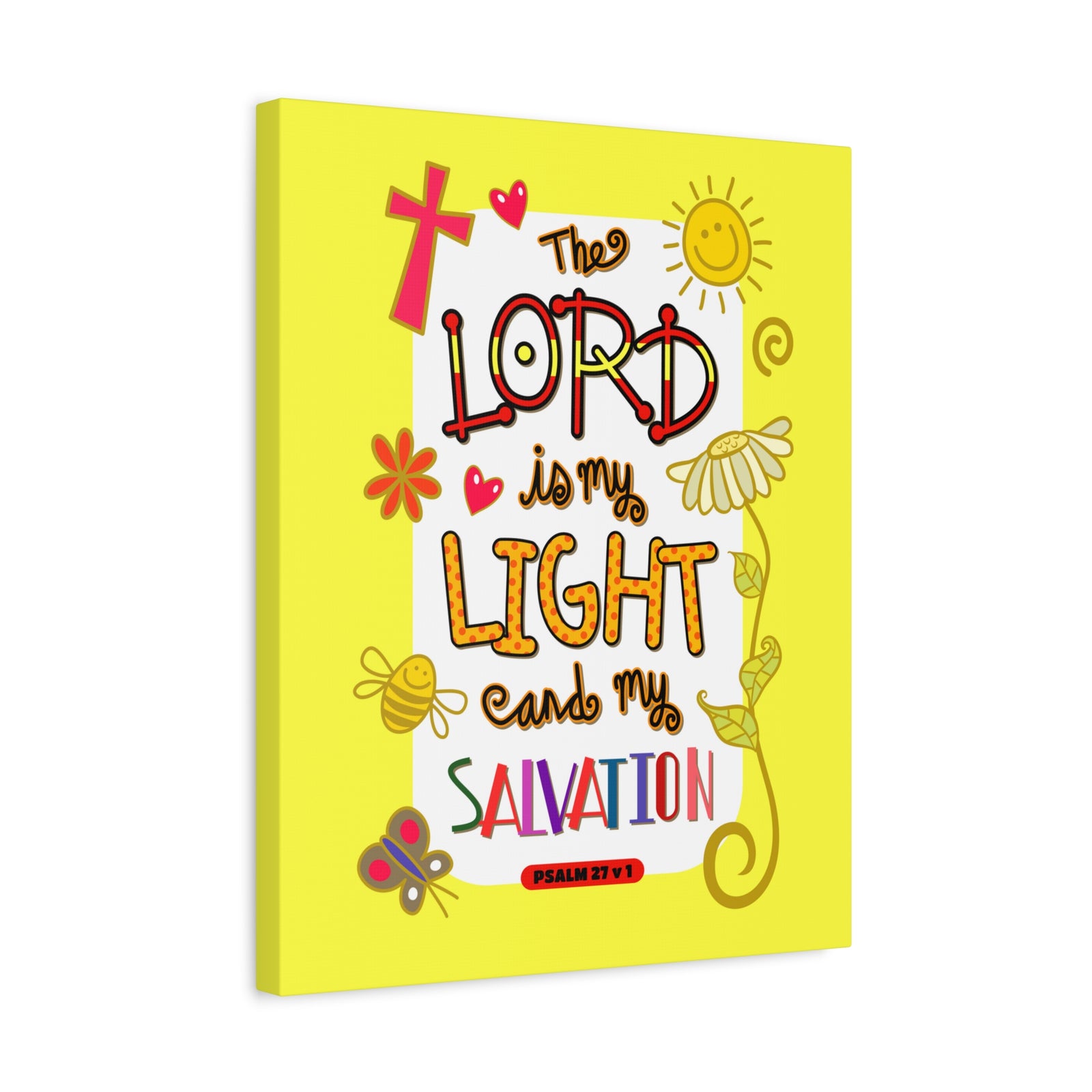 Scripture Walls Lord Is My Light Psalm 27:1 Bible Verse Canvas Christian Wall Art Ready to Hang-Express Your Love Gifts