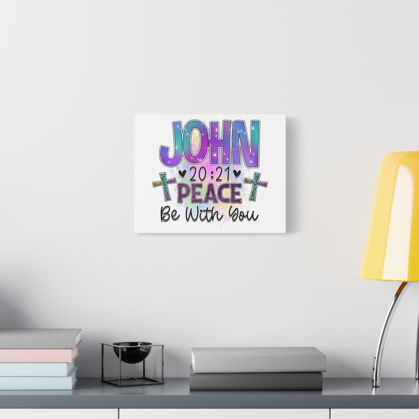 Scripture Walls John 20:21 Peace Be With You Bible Verse Canvas Christian Wall Art Ready to Hang Unframed-Express Your Love Gifts