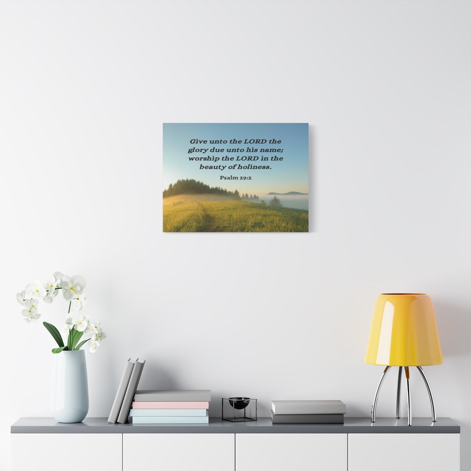 Scripture Walls Worship The Lord Psalm 29:2 Bible Verse Canvas Christian Wall Art Ready to Hang-Express Your Love Gifts
