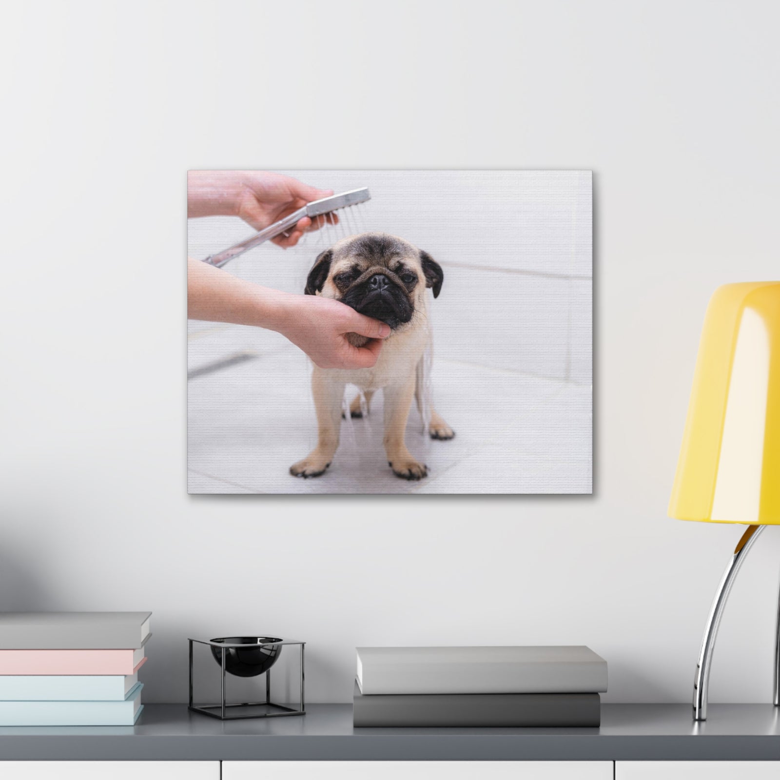 Cute Pug Bathee Canvas Wall Art for Home Decor Ready-to-Hang-Express Your Love Gifts