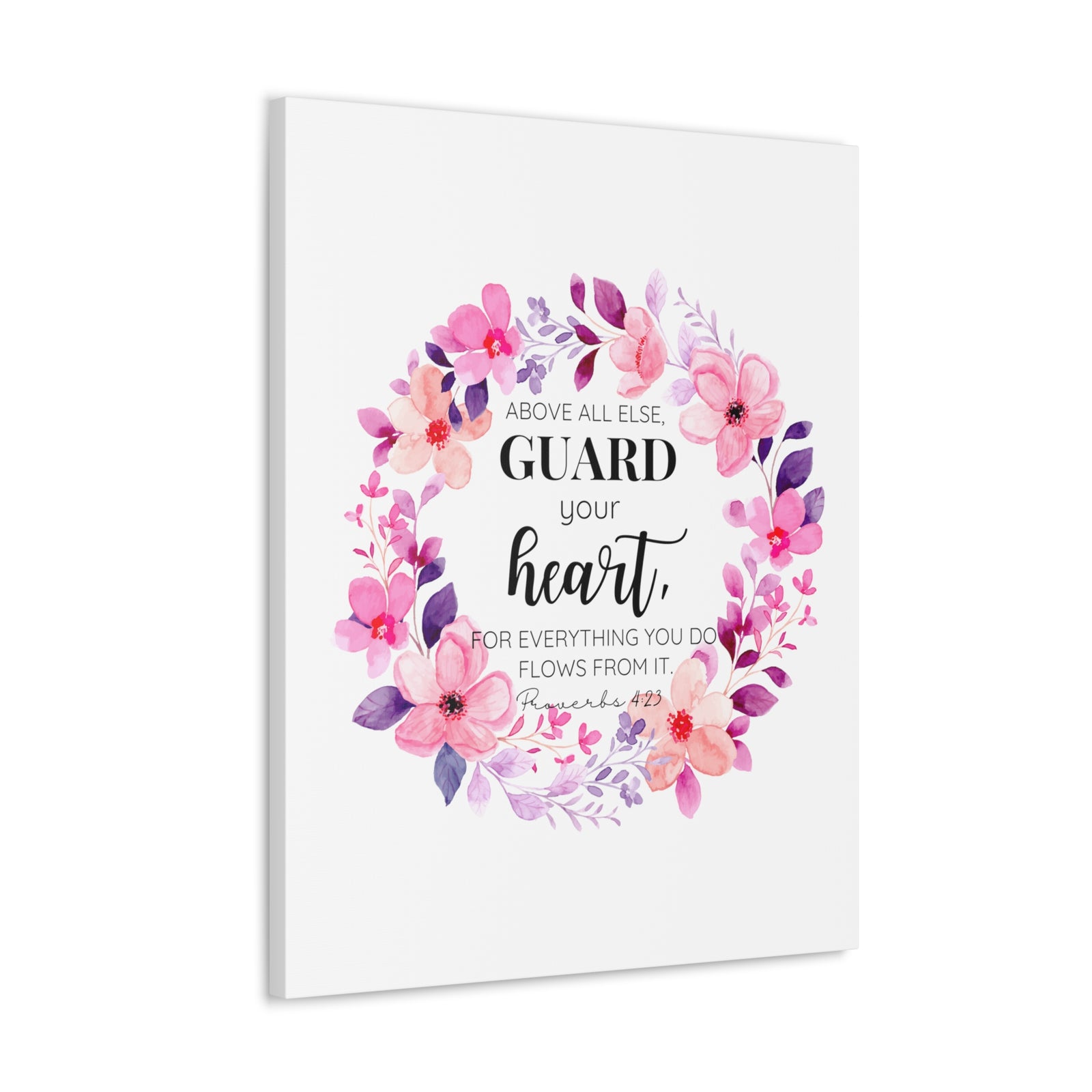 Scripture Walls Proverbs 4:23 Guard Your Heart Bible Verse Canvas Christian Wall Art Ready to Hang Unframed-Express Your Love Gifts