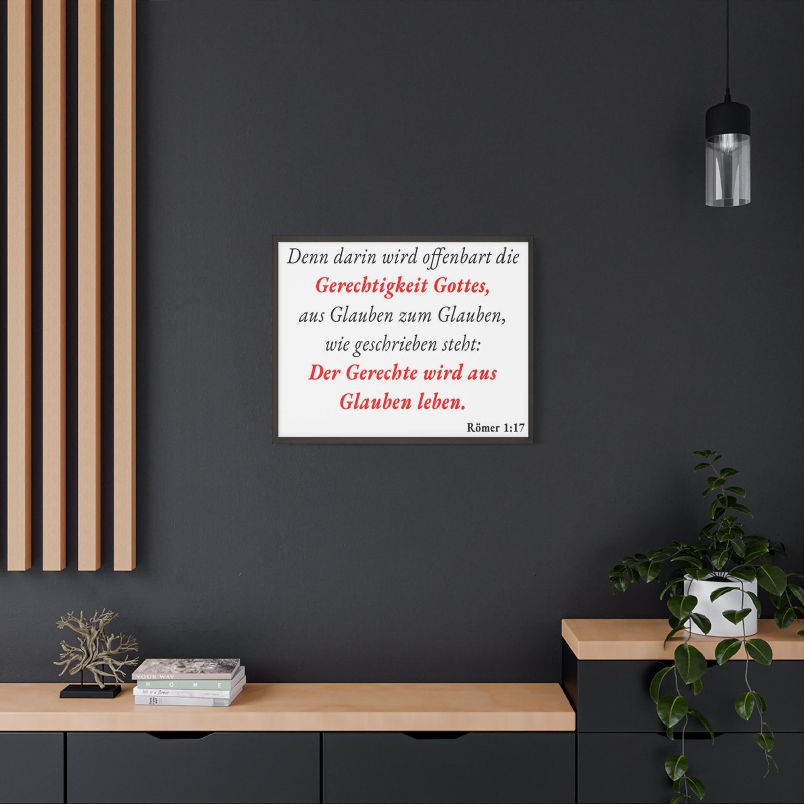 Scripture Walls Römer 1:17 Romans 1:17 Live By Faith German White Bible Verse Canvas Christian Wall Art Ready to Hang Unframed-Express Your Love Gifts