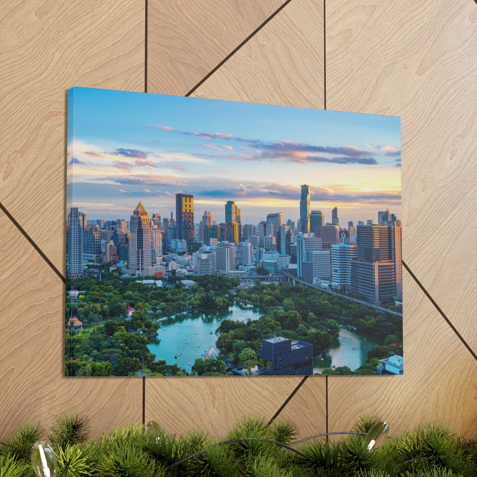 Bangkok Daytime Skyline Canvas Artwork High-Quality Breathtaking Stunning Cityscape for Home Decor Ready to Hang-Express Your Love Gifts