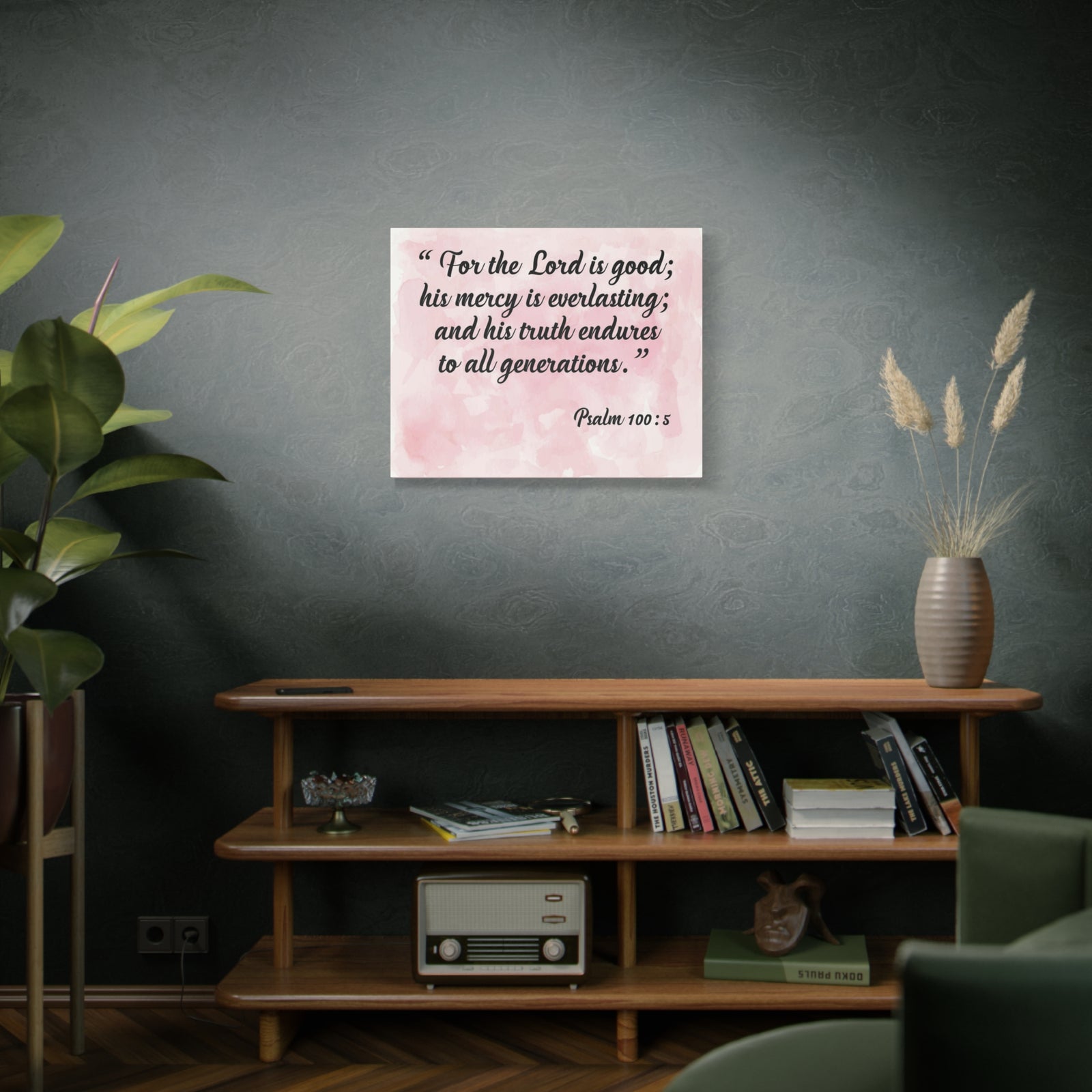 Bible Verse Canvas For The Lord is Good Psalm 100:5 Scripture Wall Art Christian Home Decor-Express Your Love Gifts