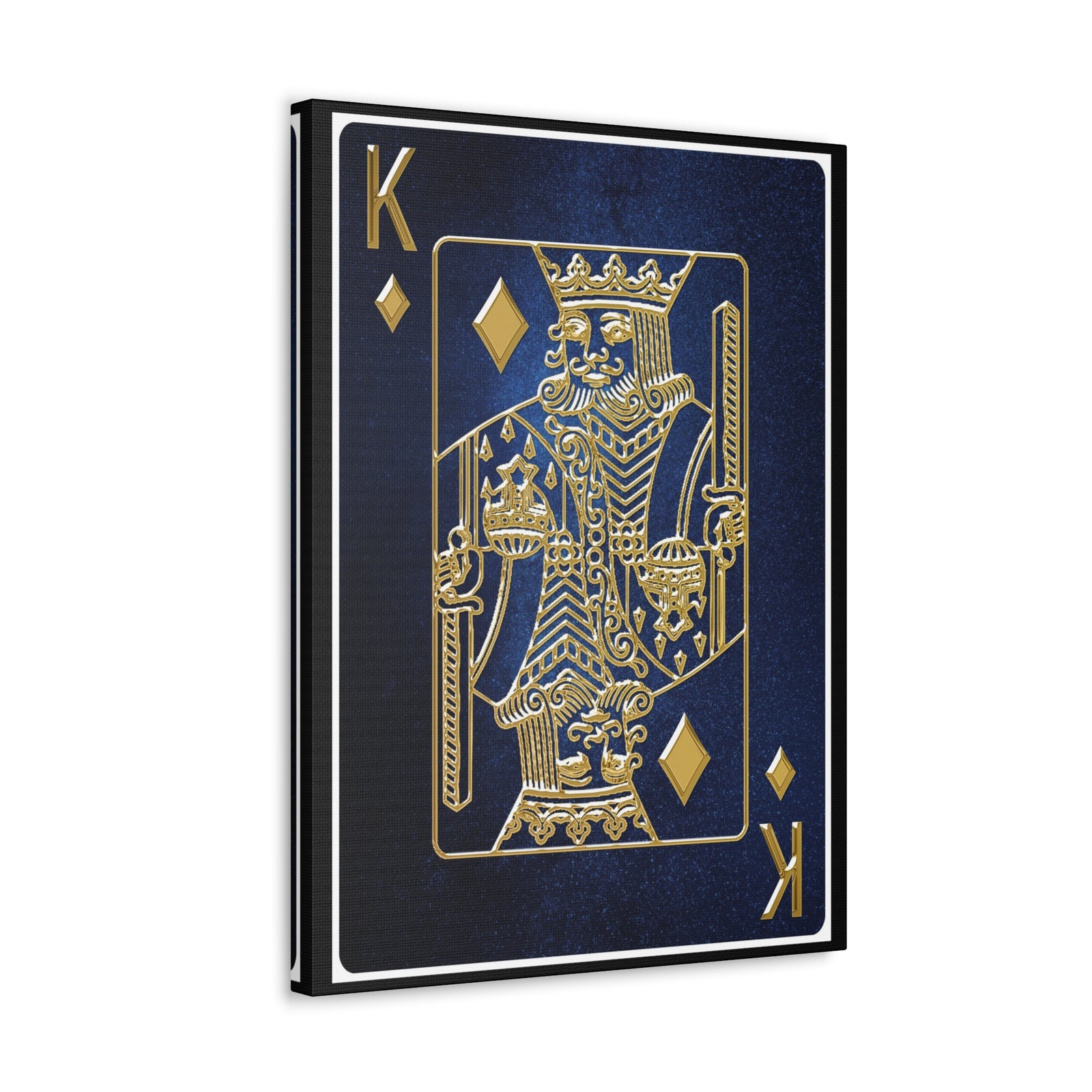 King Of Diamonds Space Background Playing Card Canvas Wall Art for Home Decor Ready-to-Hang-Express Your Love Gifts