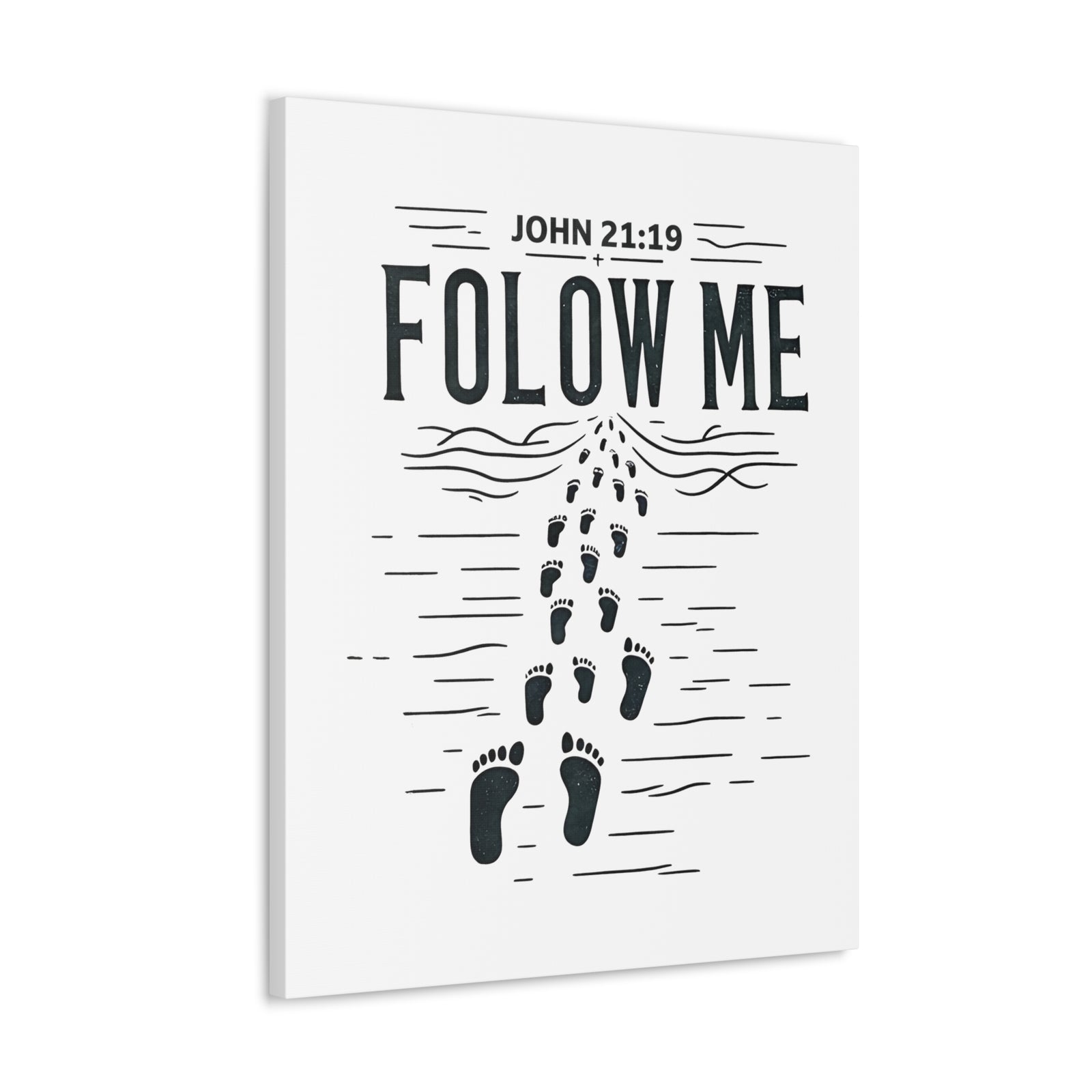 Scripture Walls John 21:19 Follow Me Bible Verse Canvas Christian Wall Art Ready to Hang Unframed-Express Your Love Gifts