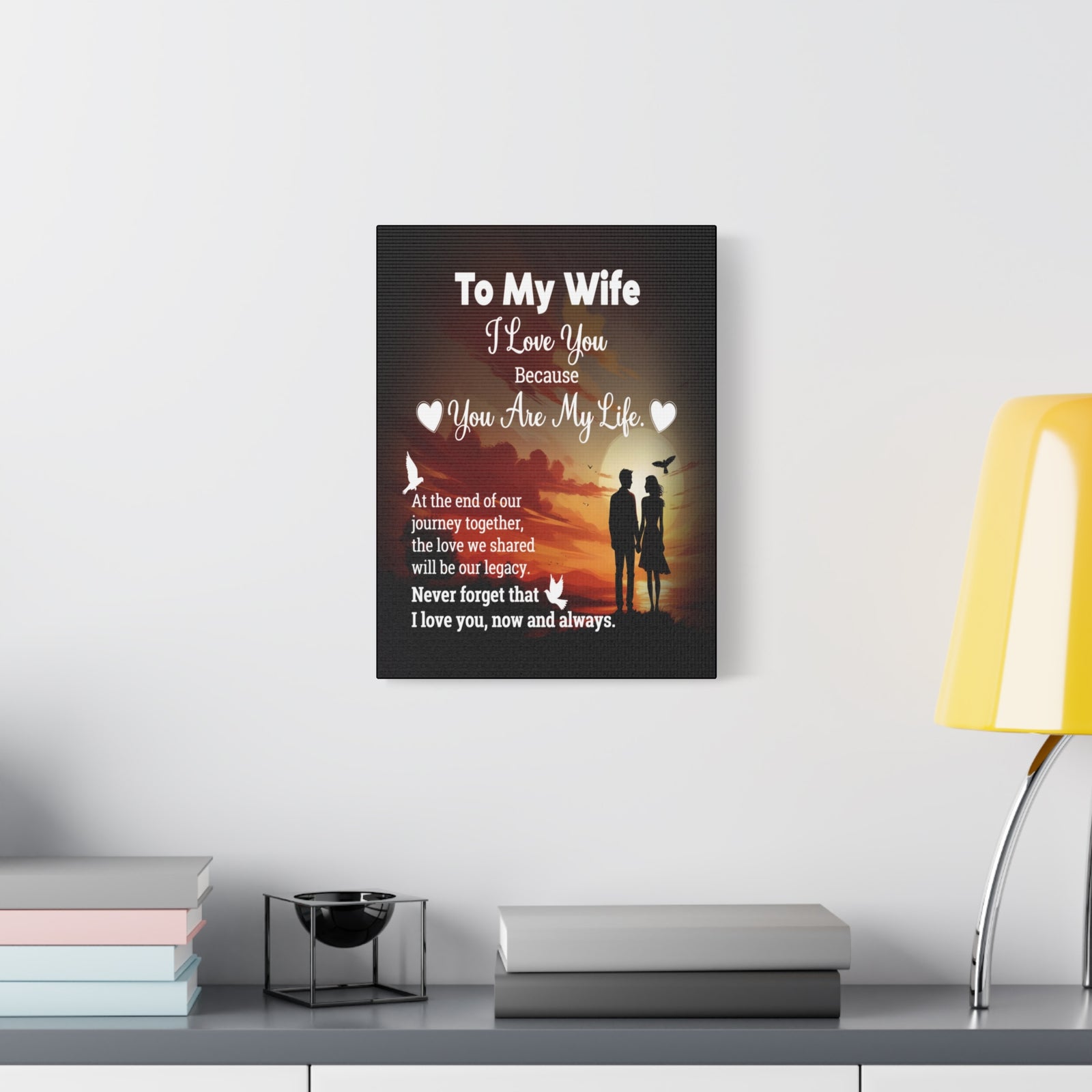 To My Wife Sunset Romance Canvas Wall Art - Heartfelt Gift of Love & Legacy-Express Your Love Gifts