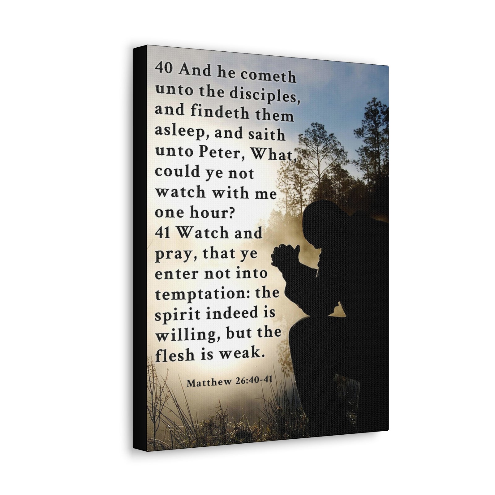 Scripture Walls Matthew 26:38-46 Bible Verse Canvas Christian Wall Art Ready to Hang Unframed-Express Your Love Gifts