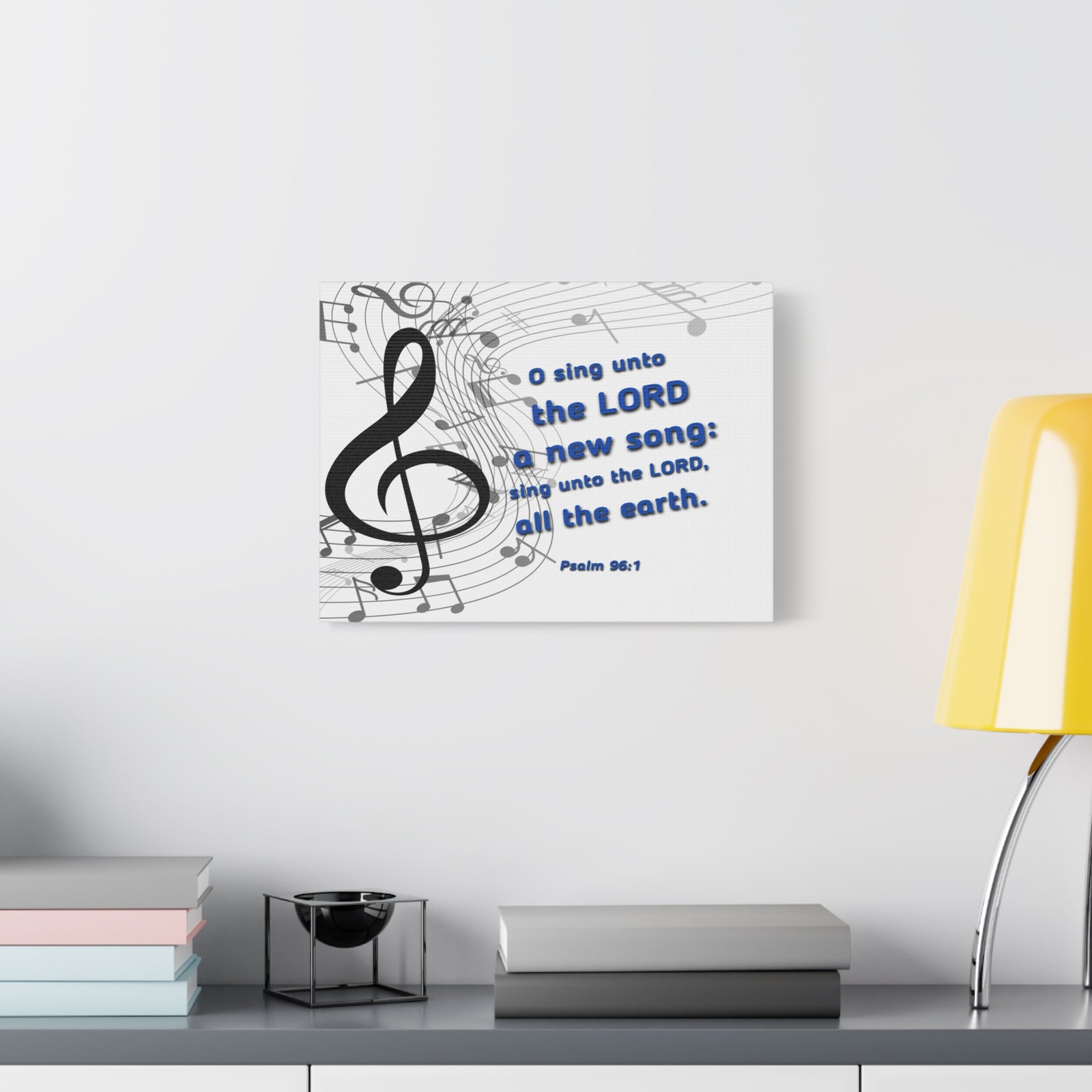 Scripture Canvas Sing Psalm 96:1 Christian Wall Art Bible Verse Print Ready to Hang-Express Your Love Gifts