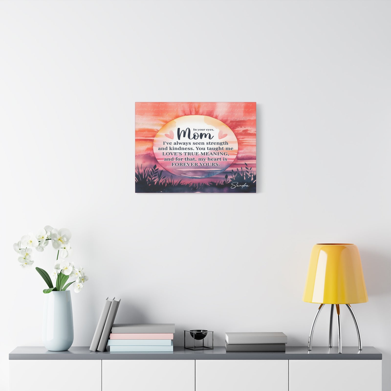 Personalized To Mom Forever Yours Inspirational Quote – Elegant Home Décor-Express Your Love Gifts