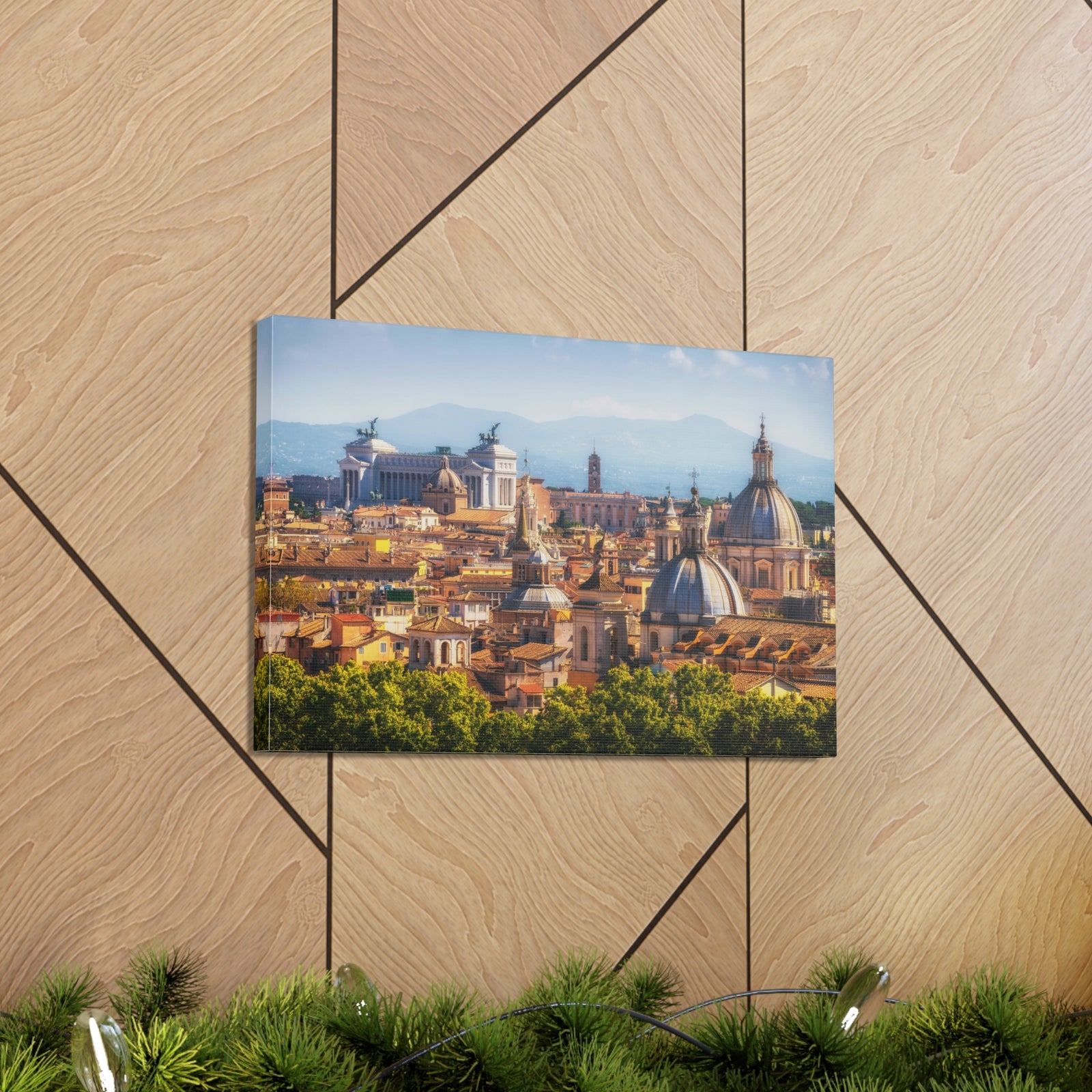 Rome Daytime Skyline Canvas Artwork High-Quality Breathtaking Stunning Cityscape for Home Decor Ready to Hang-Express Your Love Gifts
