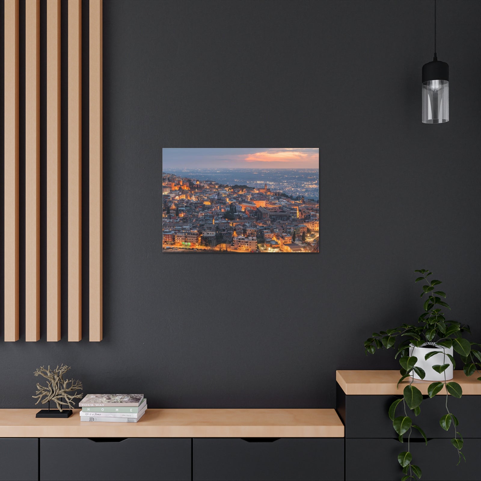 Rome Night Skyline Canvas Artwork High-Quality Breathtaking Stunning Cityscape for Home Decor Ready to Hang-Express Your Love Gifts