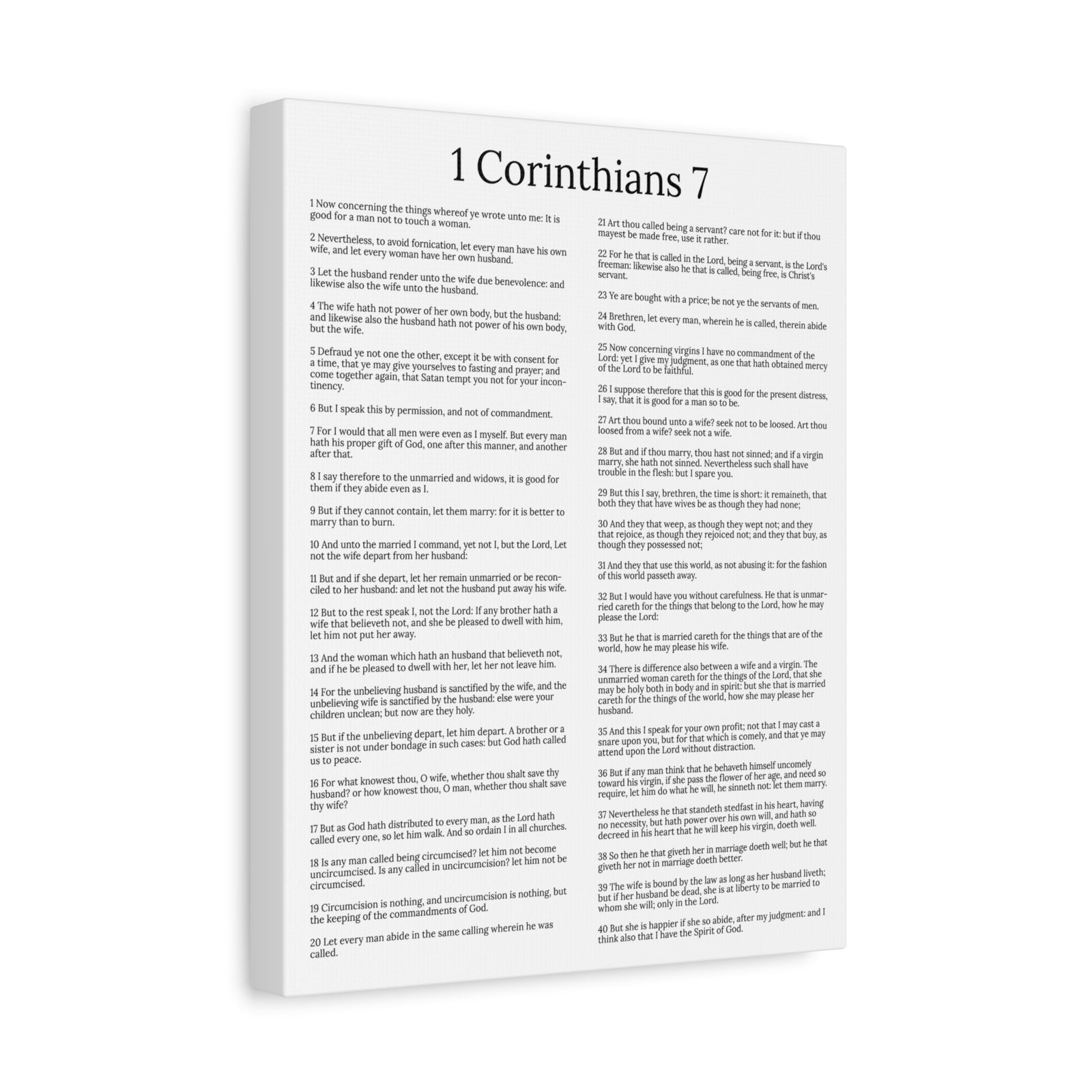 Scripture Walls Marriage 1 Corinthians 7 Chapter White Christian Wall Art Print Ready to Hang Unframed-Express Your Love Gifts