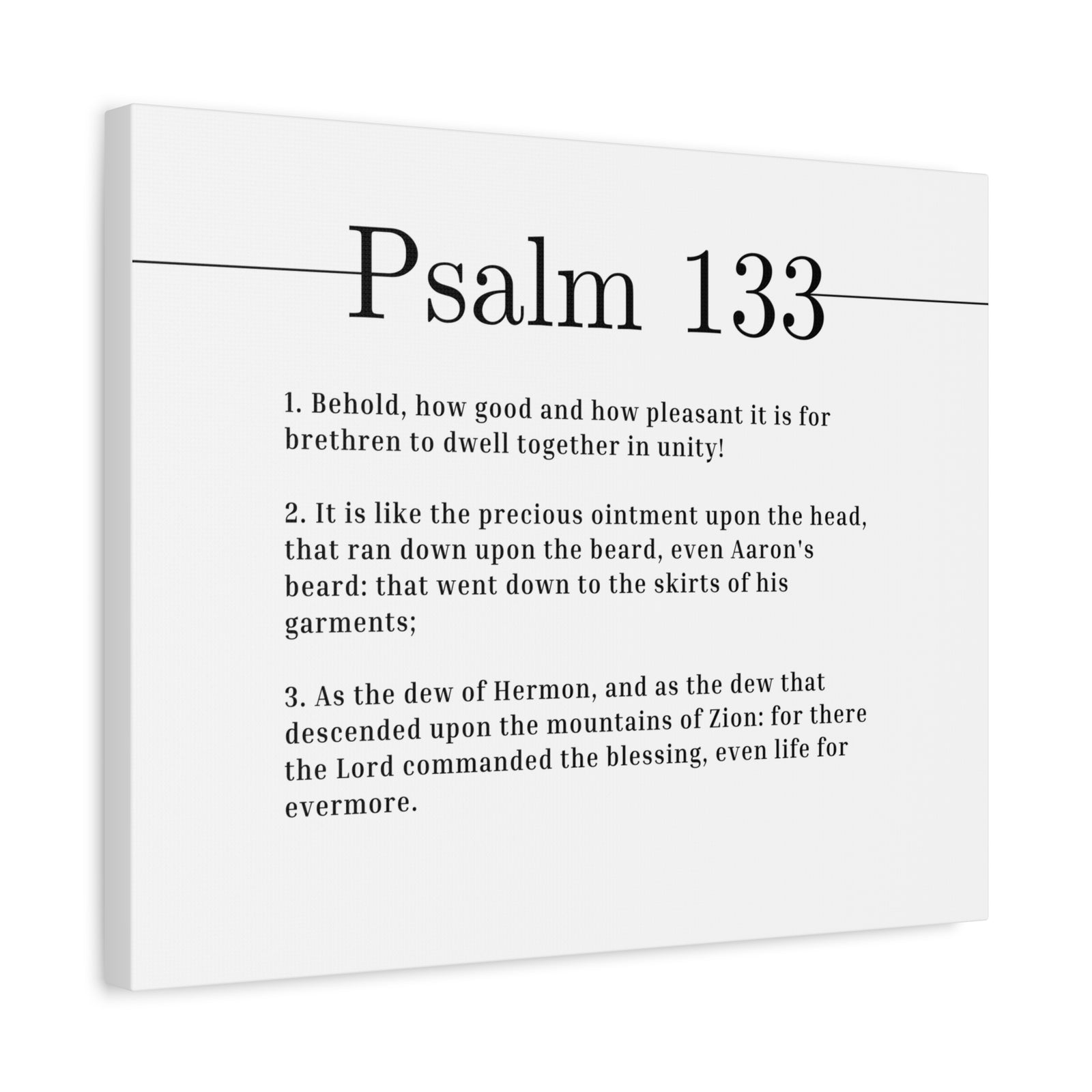 Scripture Canvas Dwell Together In Unity Psalm 133 Christian Wall Art Bible Verse Print Ready to Hang-Express Your Love Gifts