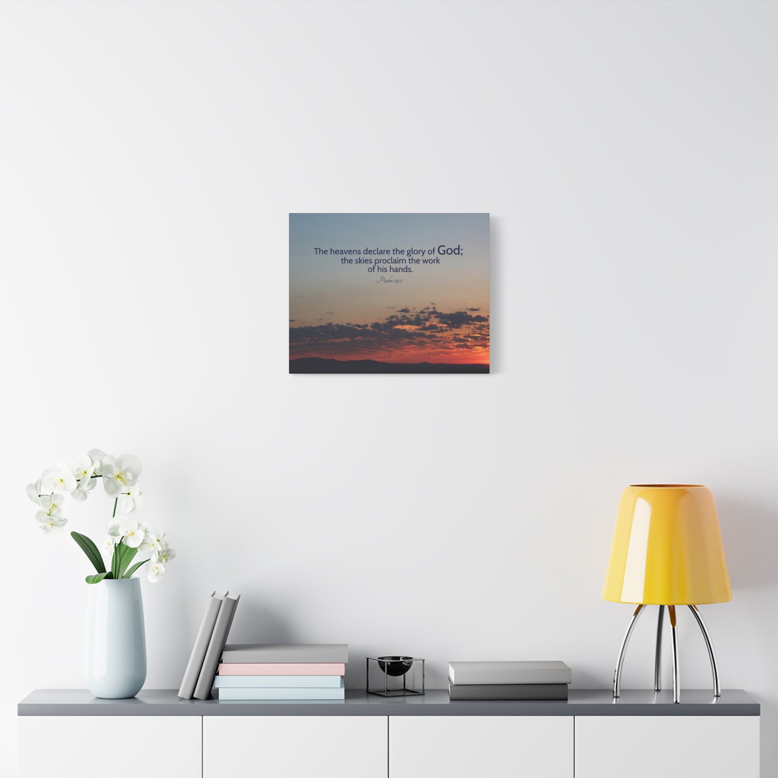 Scripture Canvas The Heavens Declare Psalm 19:1 Christian Wall Art Bible Verse Print Ready to Hang-Express Your Love Gifts