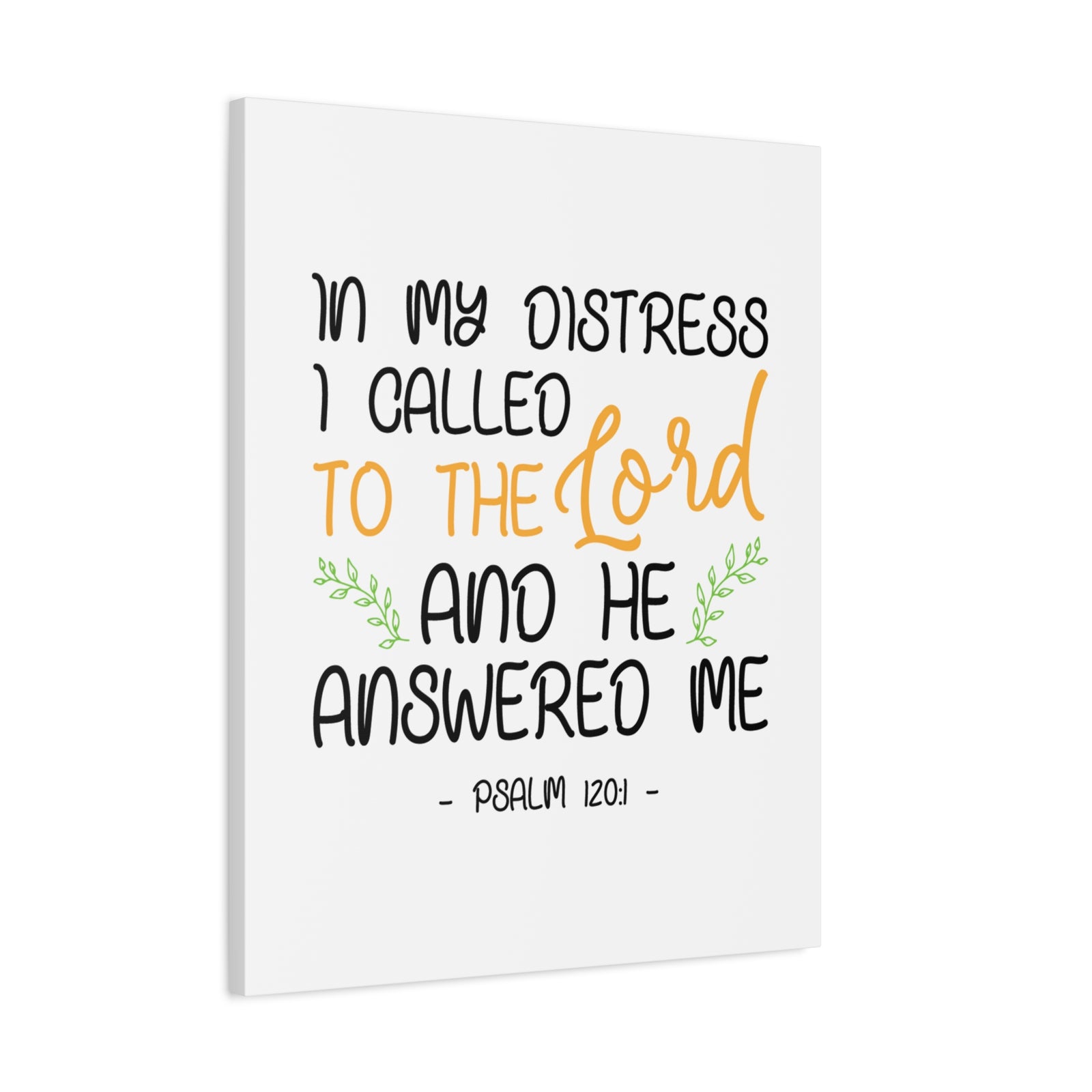 Scripture Canvas He Answered Me Psalm 120:1 Christian Wall Art Bible Verse Print Ready to Hang-Express Your Love Gifts