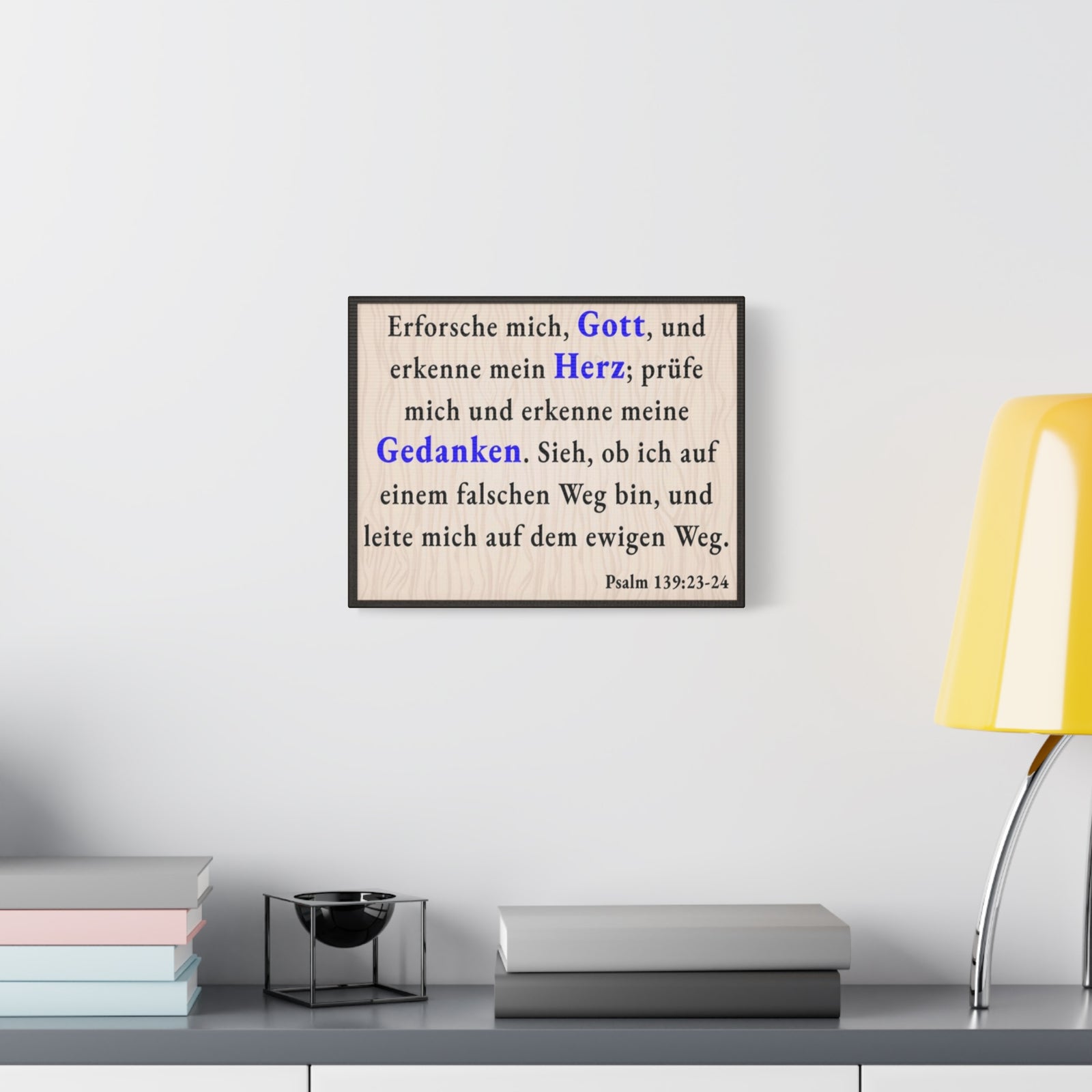 Scripture Walls Psalm 139:23-24 Search Me God German Bible Verse Canvas Christian Wall Art Ready to Hang Unframed-Express Your Love Gifts