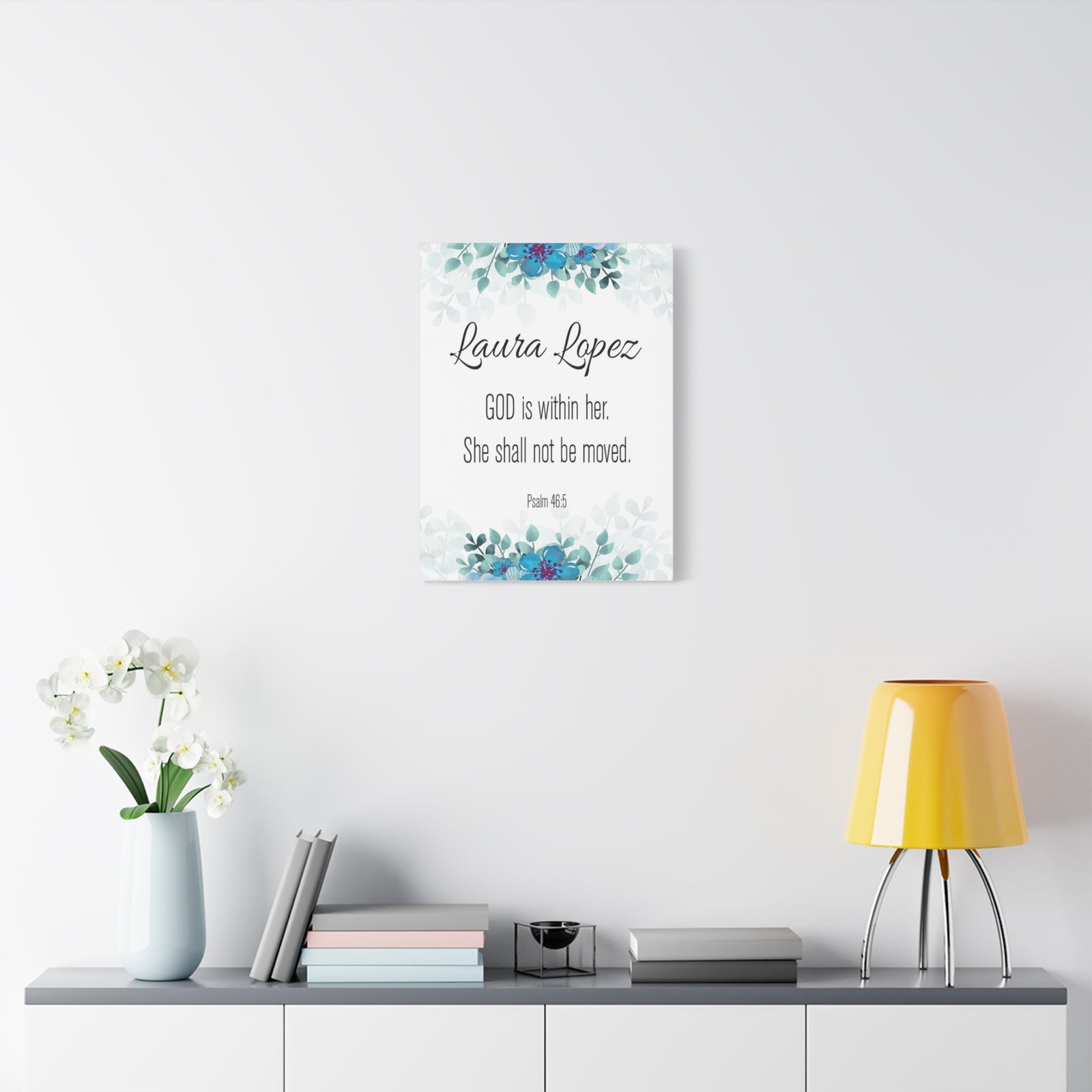 Personalized Scripture Walls God Is Within Her Psalm 46:5 Bible Chapter Canvas Christian Wall Art Ready to Hang-Express Your Love Gifts
