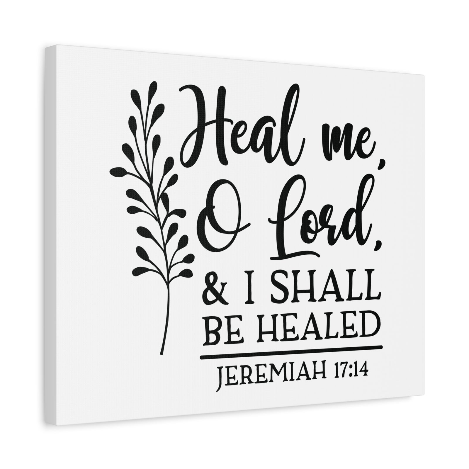 Scripture Canvas I Shall Be Healed Jeremiah 17:14 Christian Wall Art Bible Verse Print Ready to Hang-Express Your Love Gifts