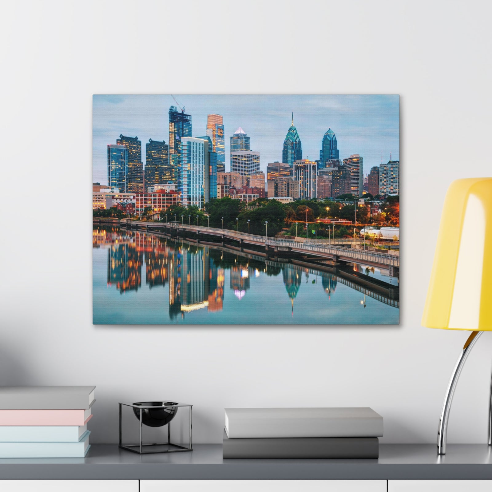 Philadelphia Daytime Skyline Canvas Artwork High-Quality Breathtaking Stunning Cityscape for Home Decor Ready to Hang-Express Your Love Gifts
