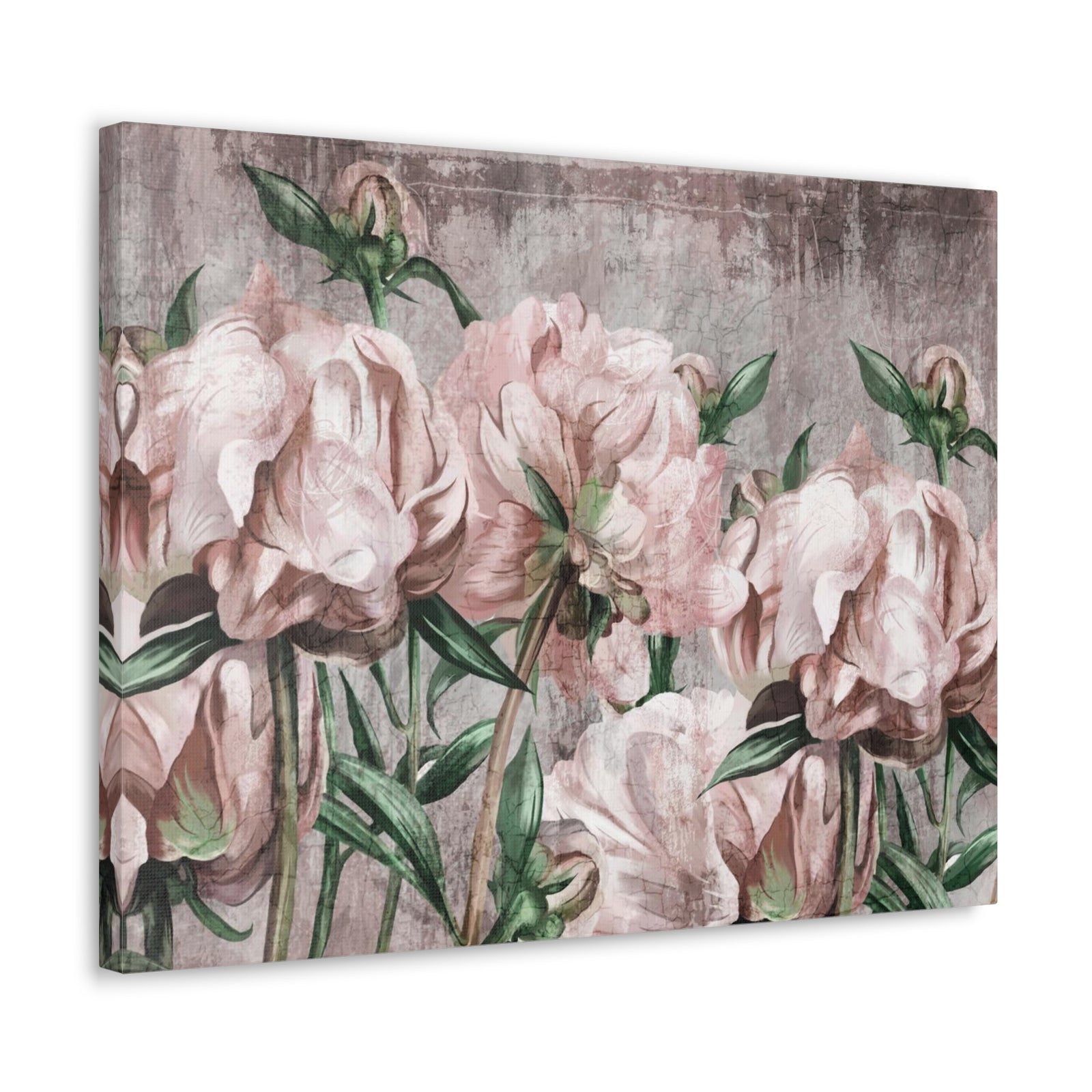 Large Art Peony Painted Flower Canvas Wall Art for Home Decor Ready-to-Hang-Express Your Love Gifts