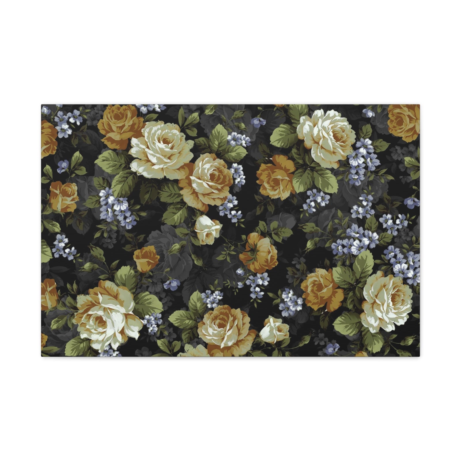 Monochrome Rose And Gray Small Flowers Flower Canvas Wall Art for Home Decor Ready-to-Hang-Express Your Love Gifts