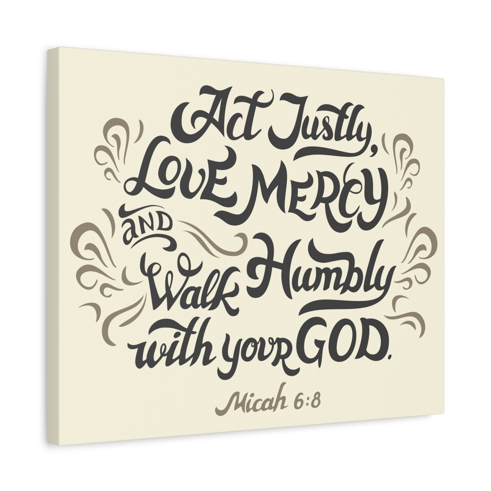 Scripture Canvas Act Justly Walk Humbly Micah 6:8 Christian Wall Art Bible Verse Print Ready To Hang-Express Your Love Gifts