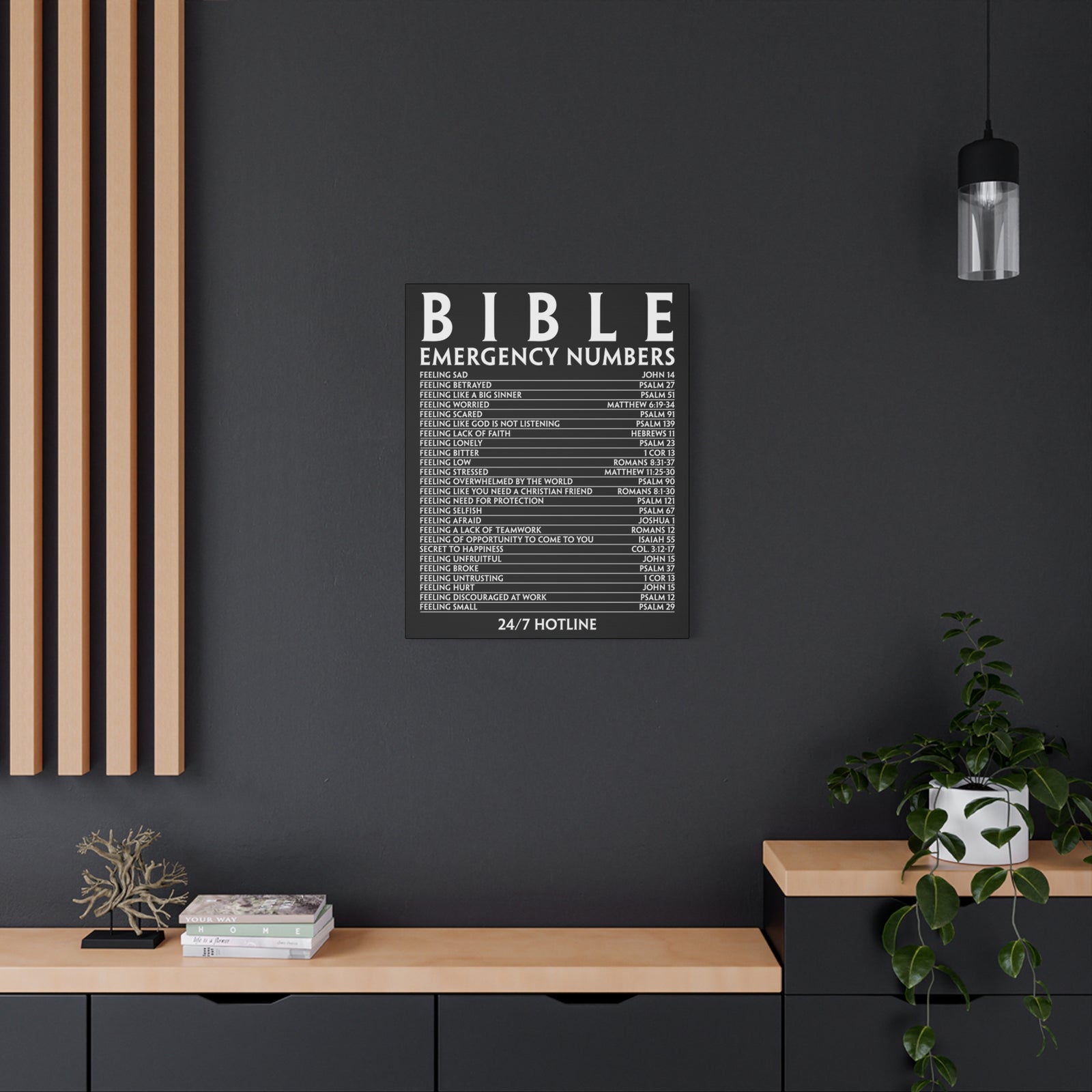 Scripture Walls Bible Emergency Hotline Numbers Bible Verse Canvas Christian Wall Art Ready to Hang Unframed-Express Your Love Gifts