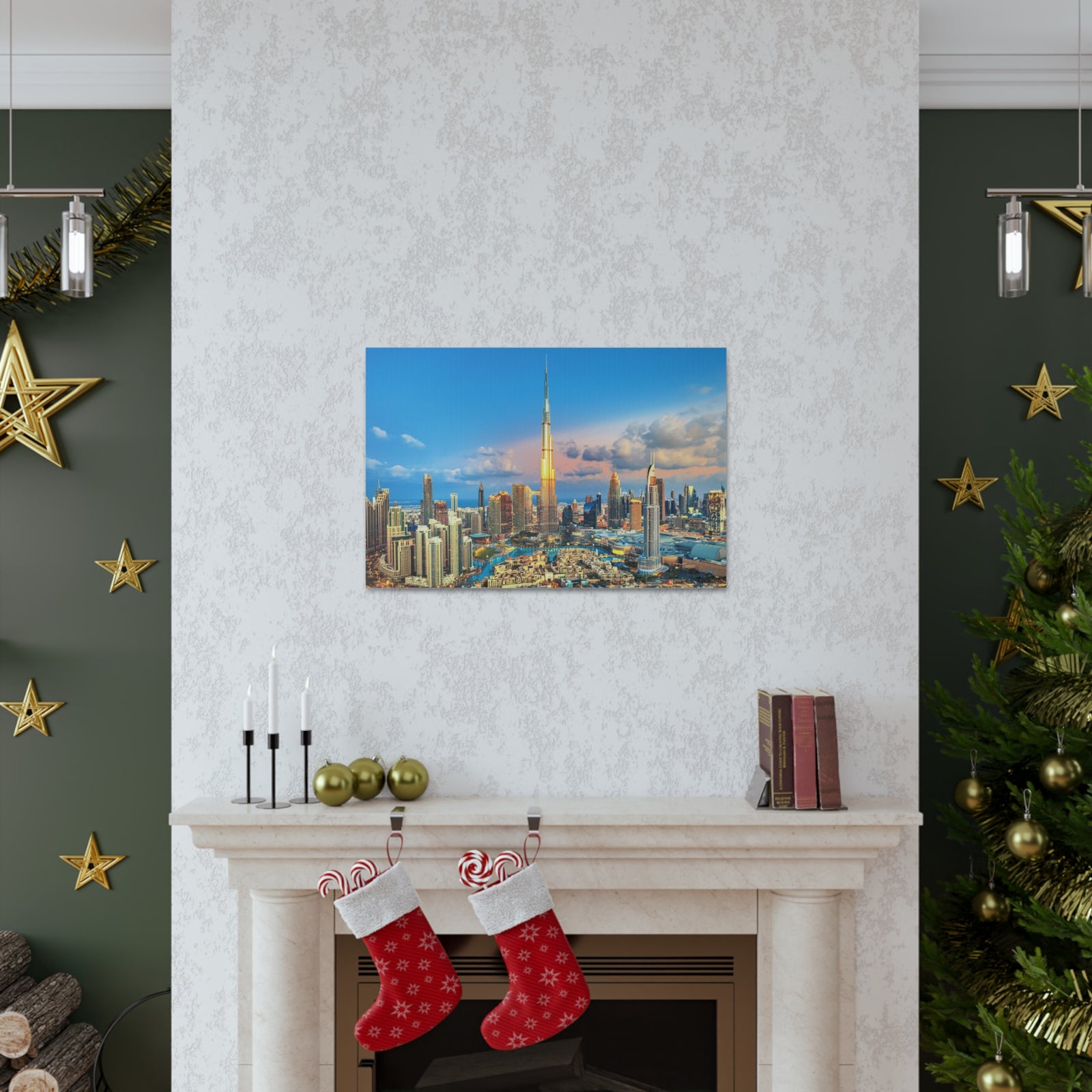 Dubai Daytime Skyline Canvas Artwork High-Quality Breathtaking Stunning Cityscape for Home Decor Ready to Hang-Express Your Love Gifts