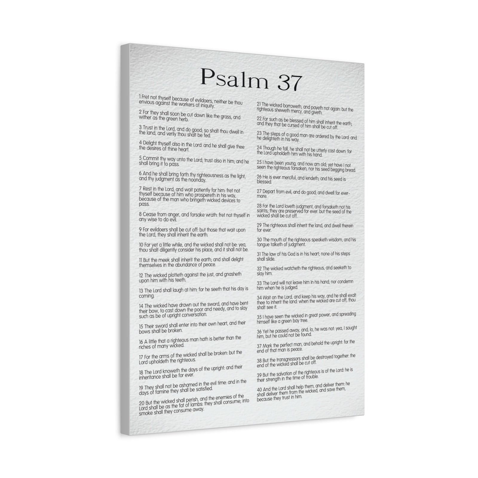 Scripture Canvas Delighting in His Righteousness Psalm 37 Christian Wall Art Bible Verse Print Ready to Hang-Express Your Love Gifts