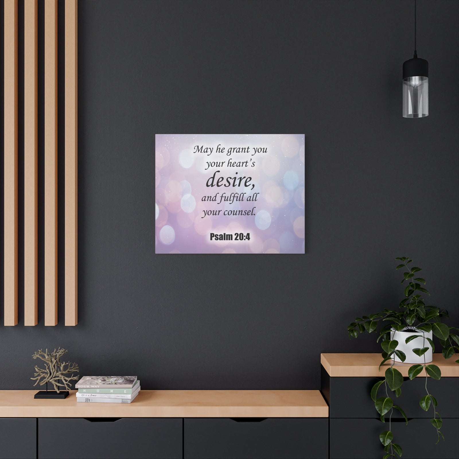 Bible Verse Canvas Fulfill All Your Counsel Psalm 20:4 Christian Home Decor Scripture Art-Express Your Love Gifts