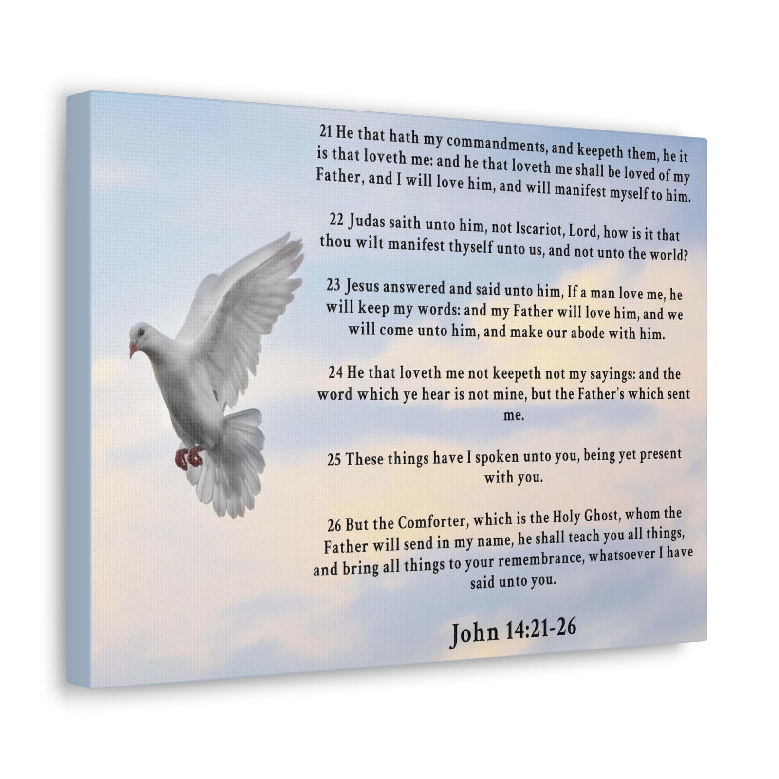Scripture Walls John 14:21-26 KJV Bible Verse Canvas Christian Wall Art Ready to Hang Unframed-Express Your Love Gifts