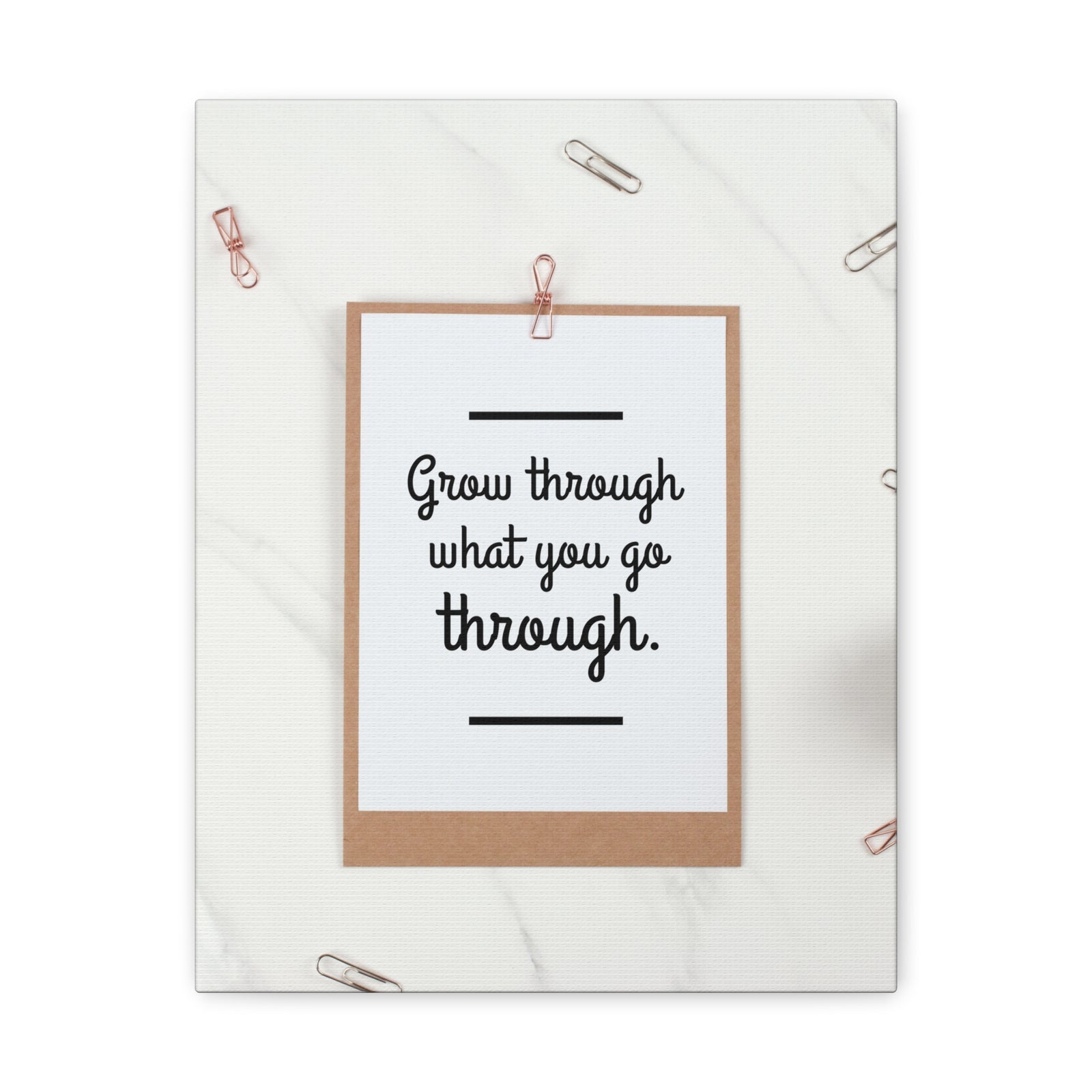 Inspirational Quote Canvas Grow Through What You Go Through Motivational Print Ready to Hang Artwork-Express Your Love Gifts