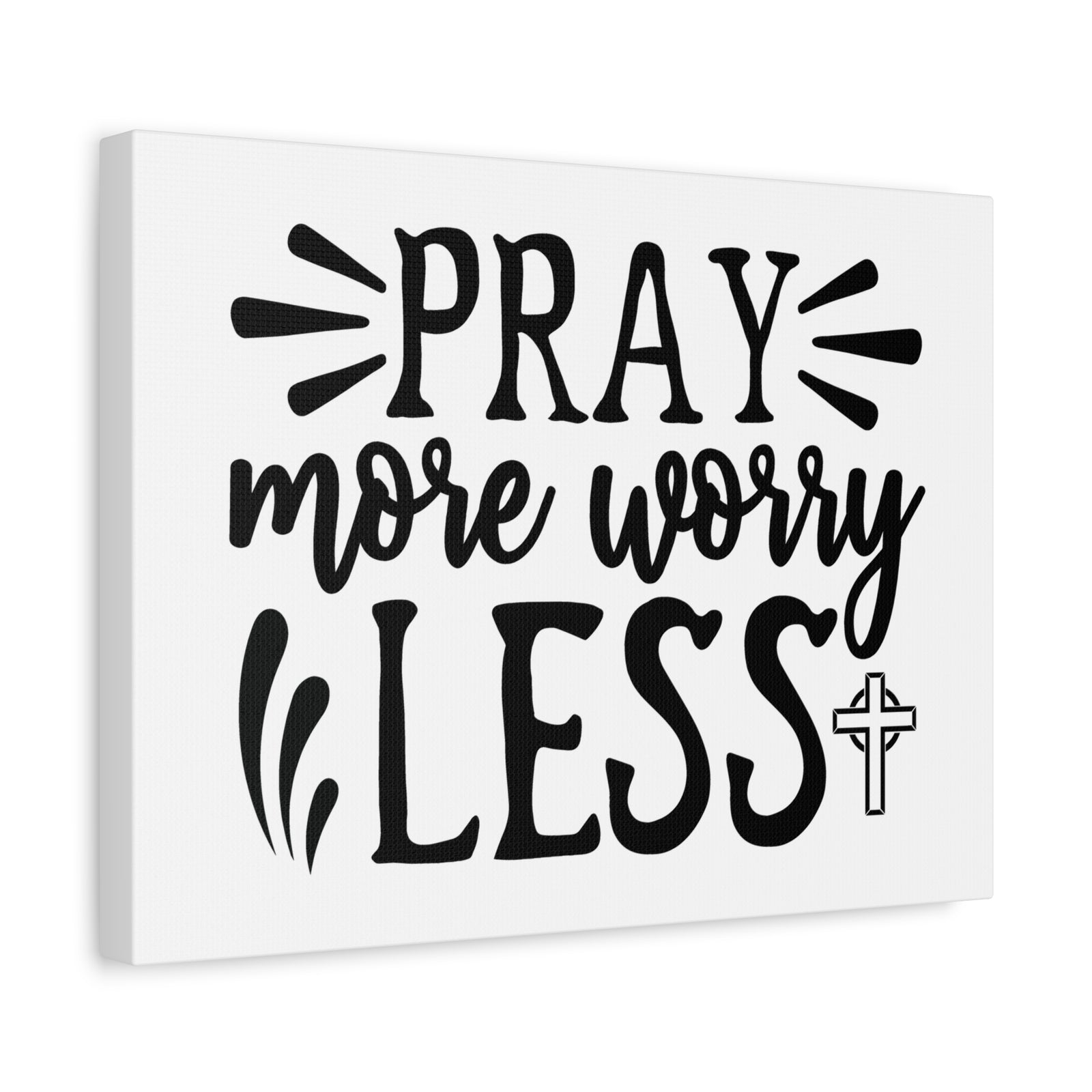 Scripture Walls Pray More Worry Less Psalm 34:4 Christian Wall Art Print Ready to Hang-Express Your Love Gifts