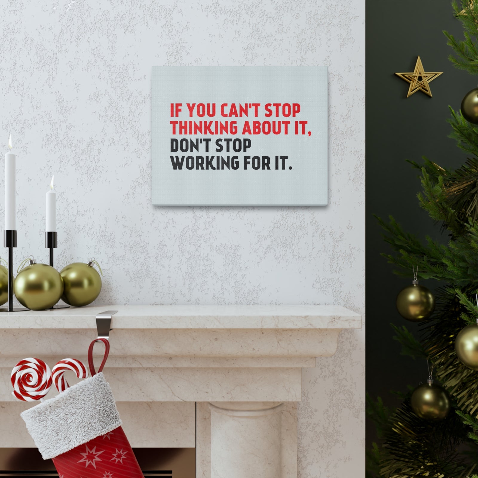 Inspirational Wall Art Thinking About It Motivation Wall Decor for Home Office Gym Inspiring Success Quote Print Ready to Hang-Express Your Love Gifts