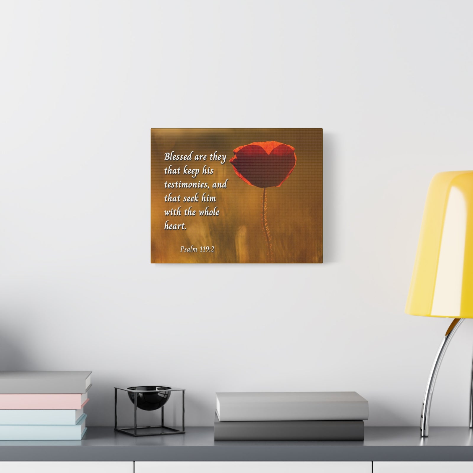 Scripture Canvas Seek God Psalm 119:2 Christian Wall Art Bible Verse Print Ready to Hang-Express Your Love Gifts