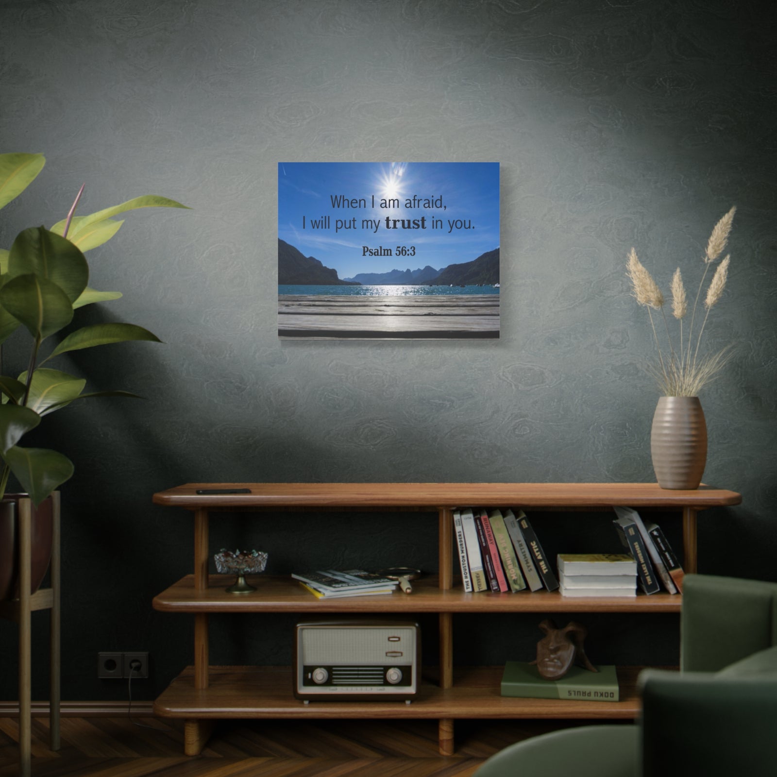 Scripture Canvas Trust Psalm 56:3 Christian Wall Art Bible Verse Print Ready to Hang-Express Your Love Gifts