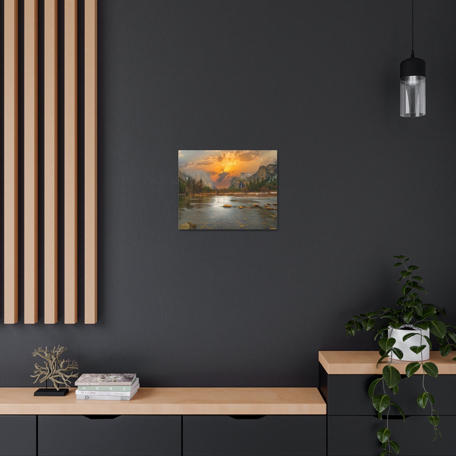 Golden Hour Over Mountain Nature Wilderness Photography Canvas Wall Art for Home Decor Ready-to-Hang-Express Your Love Gifts