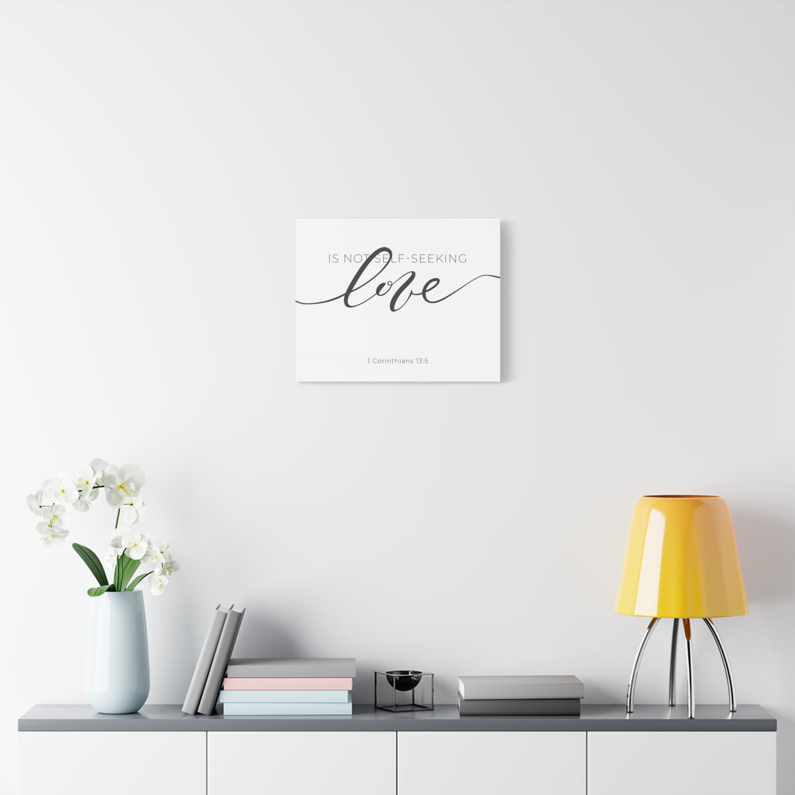 Scripture Canvas Love Cursive 1 Corinthians 13:5 Christian Wall Art Bible Verse Print Ready to Hang-Express Your Love Gifts