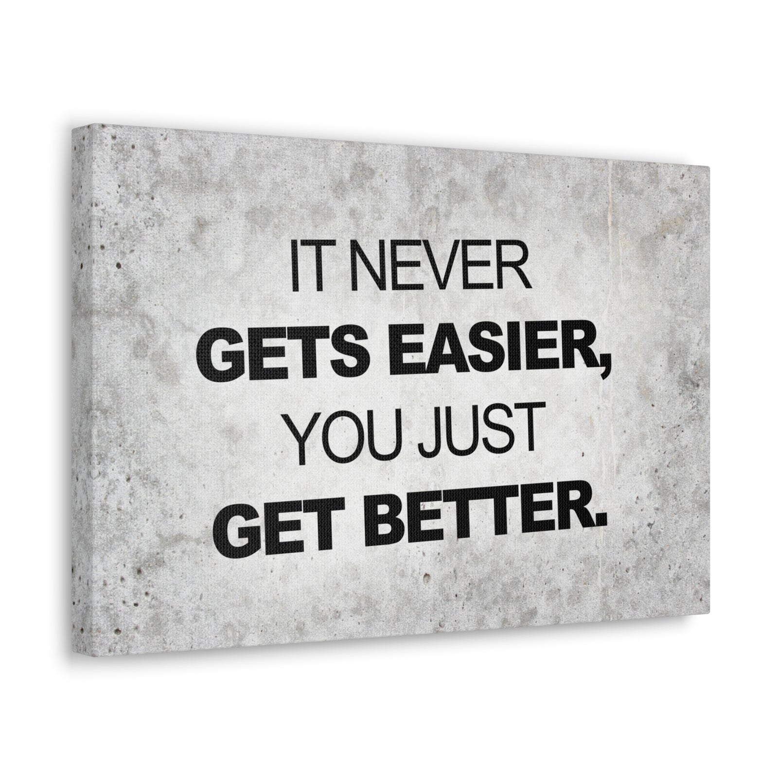 Inspirational Quote Canvas It Never Get's Easier Motivational Print Ready to Hang Artwork-Express Your Love Gifts