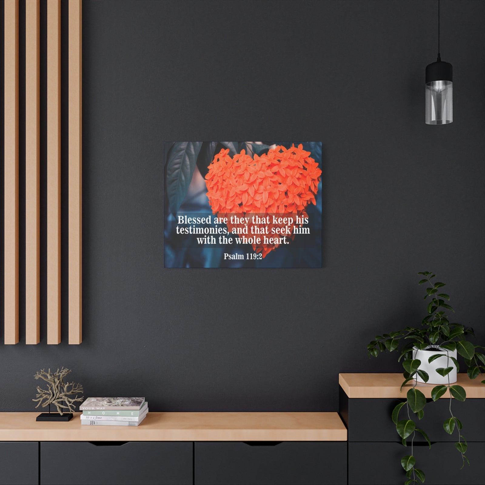 Scripture Canvas Keep His Testimonies Psalm 119:2 Christian Wall Art Bible Verse Print Ready to Hang-Express Your Love Gifts