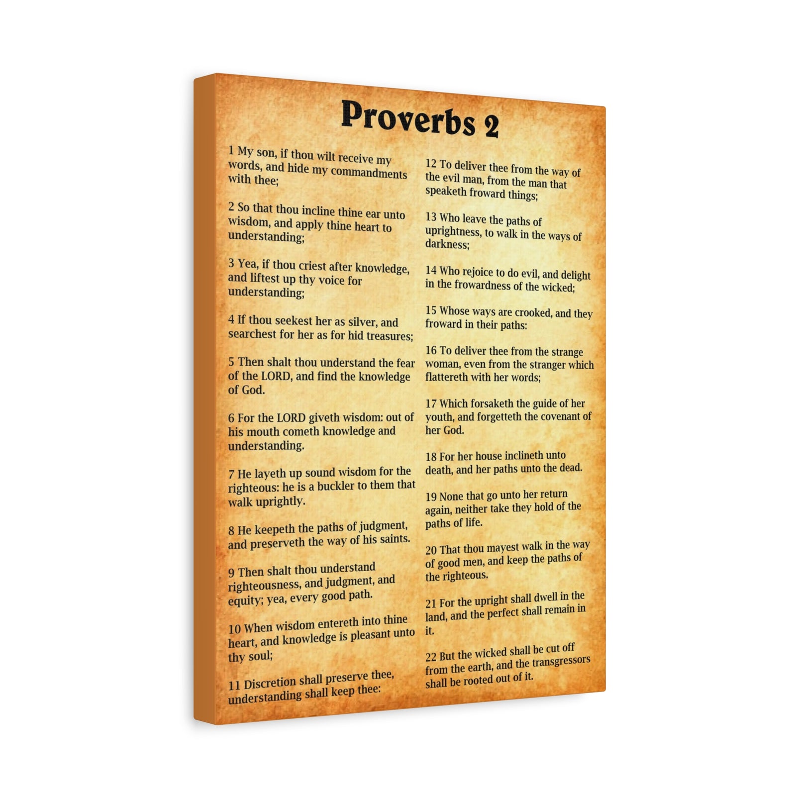 Scripture Walls Proverbs Chapter 2 Gold Bible Canvas Christian Wall Art Ready to Hang Unframed-Express Your Love Gifts