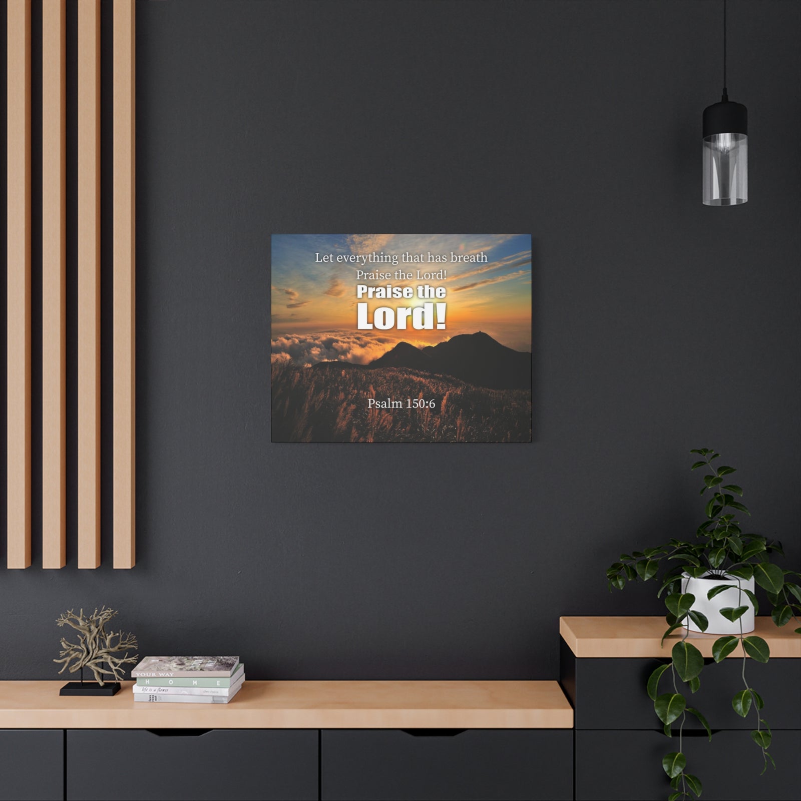 Scripture Canvas Praise The Lord Psalm 150:6 Christian Wall Art Bible Verse Print Ready to Hang-Express Your Love Gifts