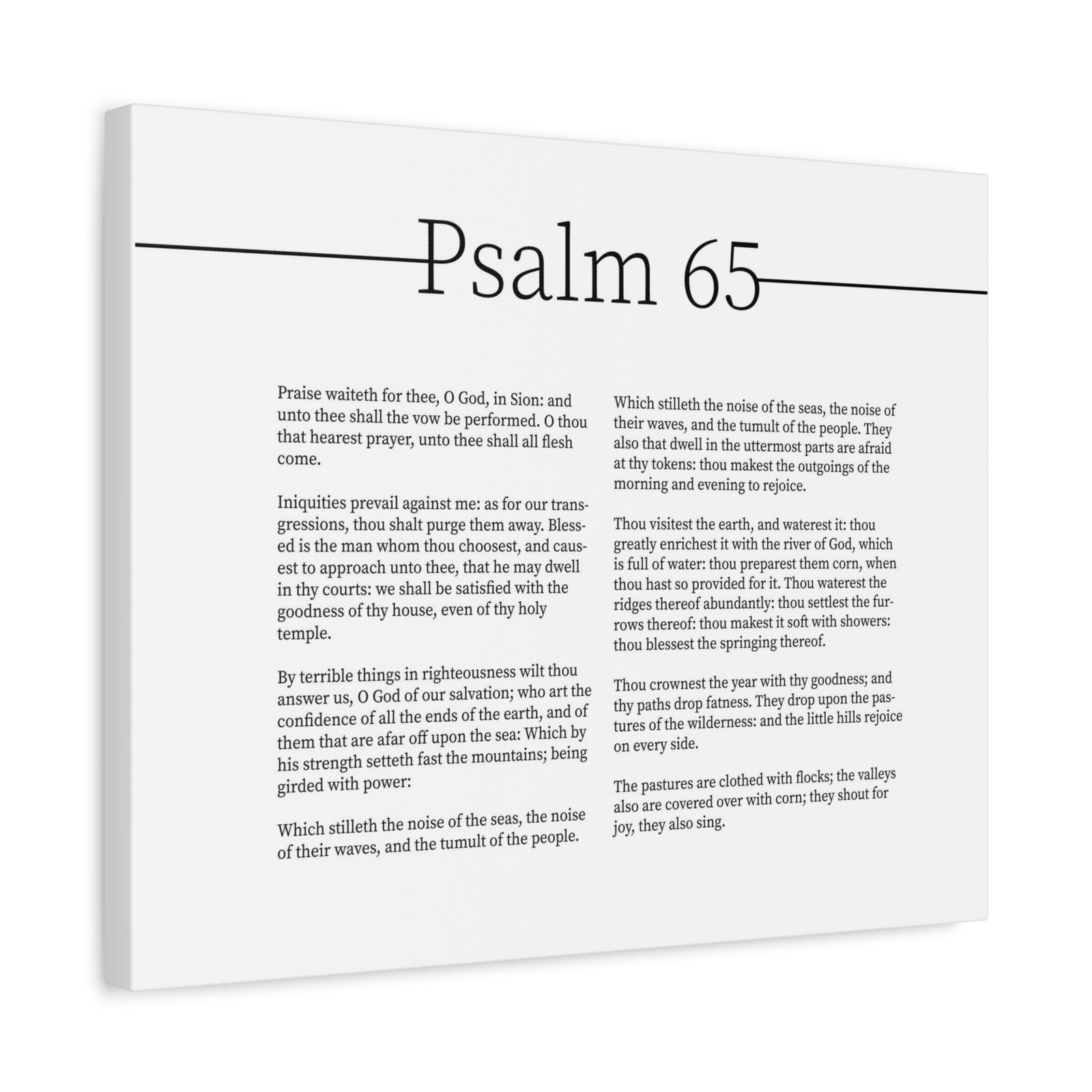 Scripture Canvas God Of Blessings Psalm 65 Christian Wall Art Bible Verse Print Ready to Hang-Express Your Love Gifts