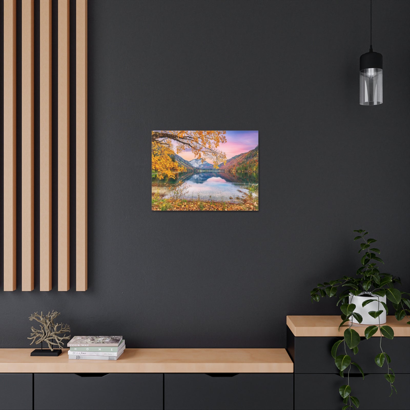 Stunning Autumn Scene Forest Floral Nature Photography Canvas Wall Art for Home Decor Ready-to-Hang-Express Your Love Gifts