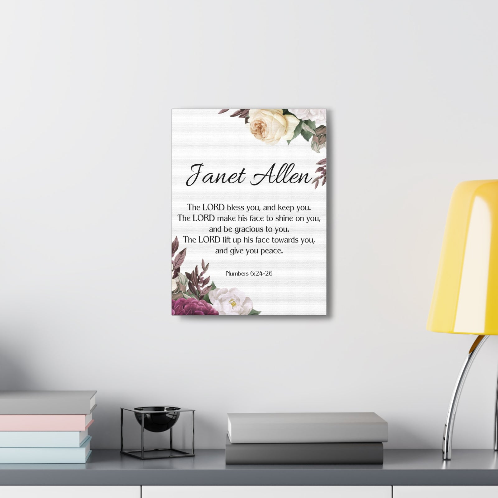 Scripture Walls Personalized Numbers 6:24-26 Bible Chapter Canvas Christian Wall Art Ready to Hang-Express Your Love Gifts